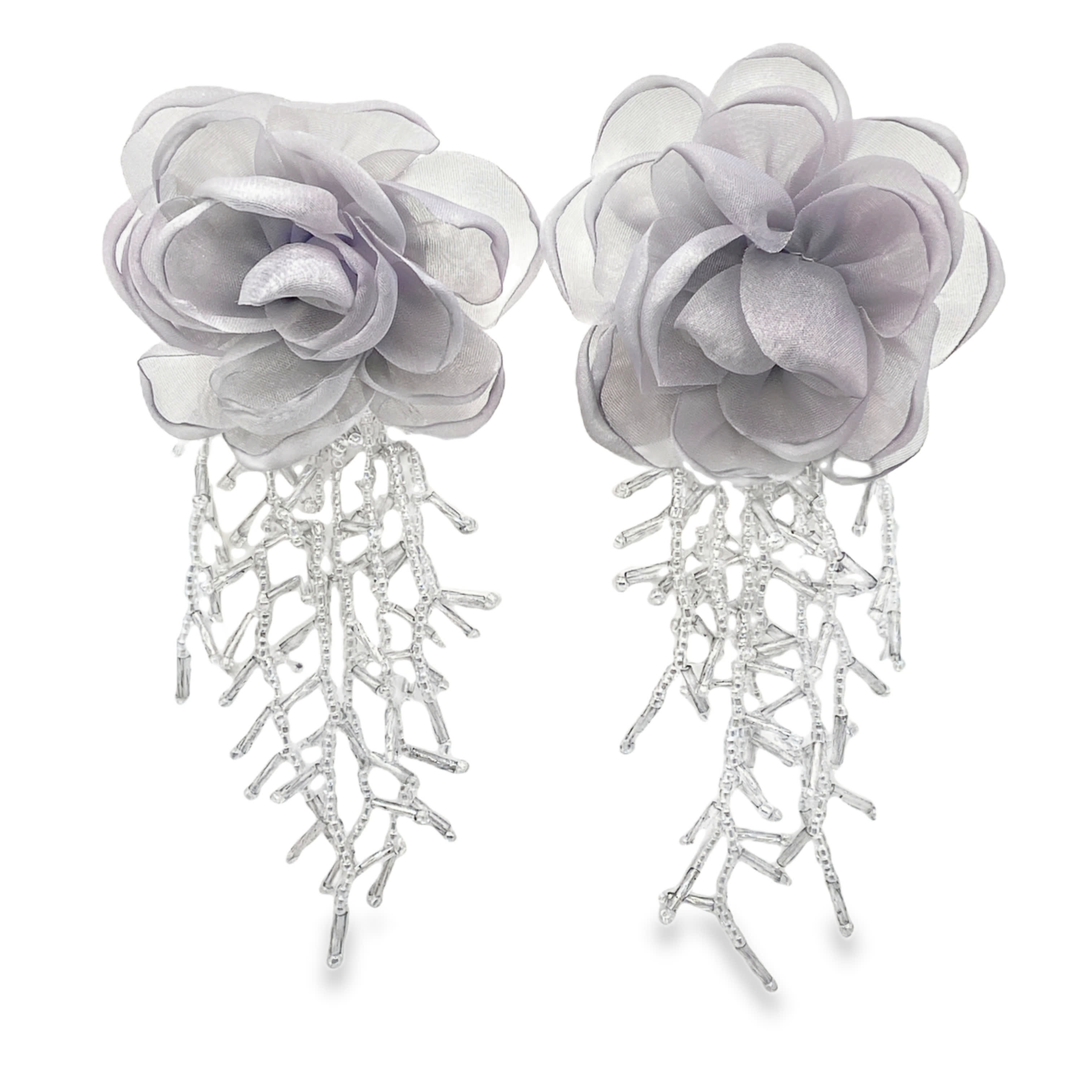 Kolczyki z kryształkami w kształcie kwiatów