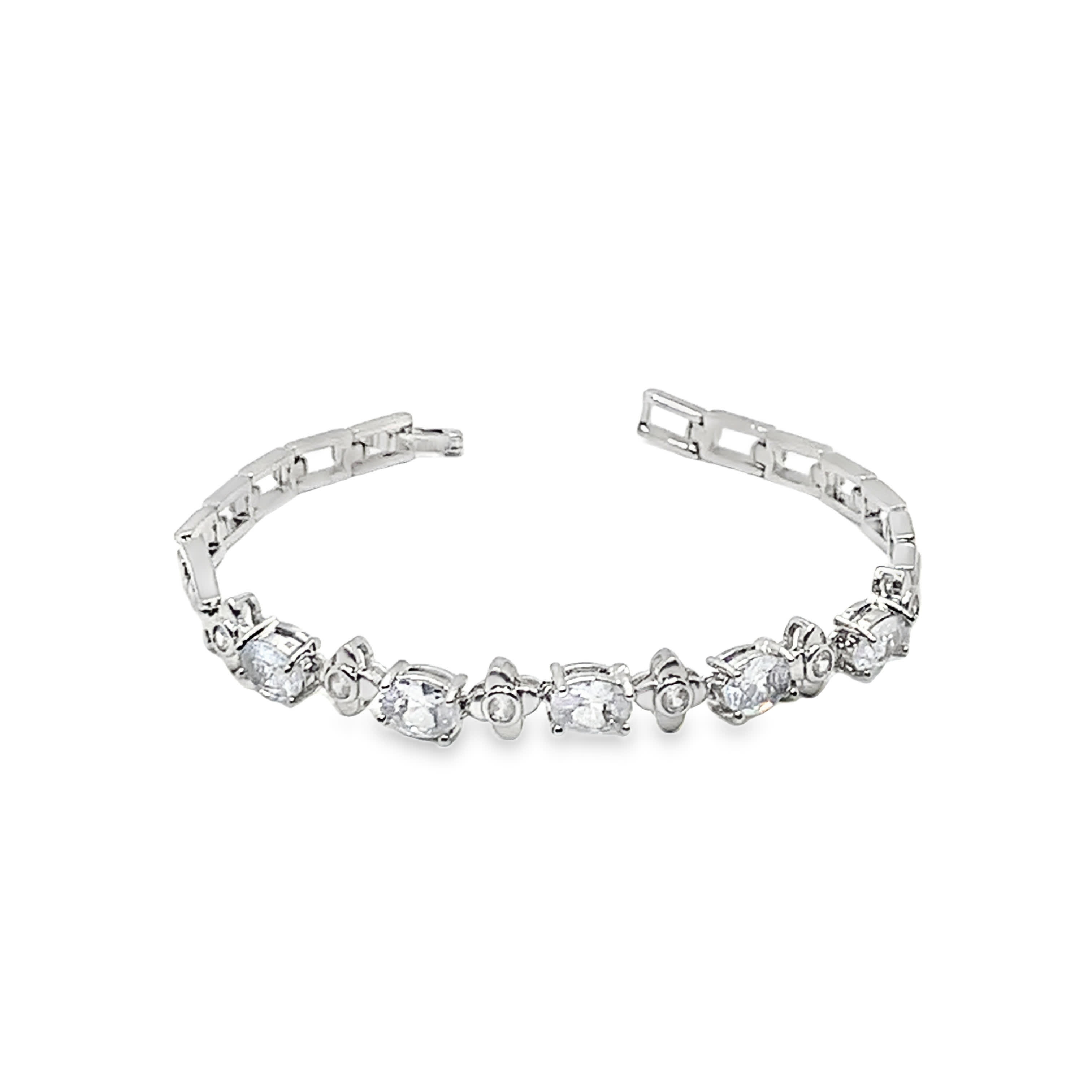 Bransoletka tenisowa ze srebra próby 925 z okrągłymi diamentami