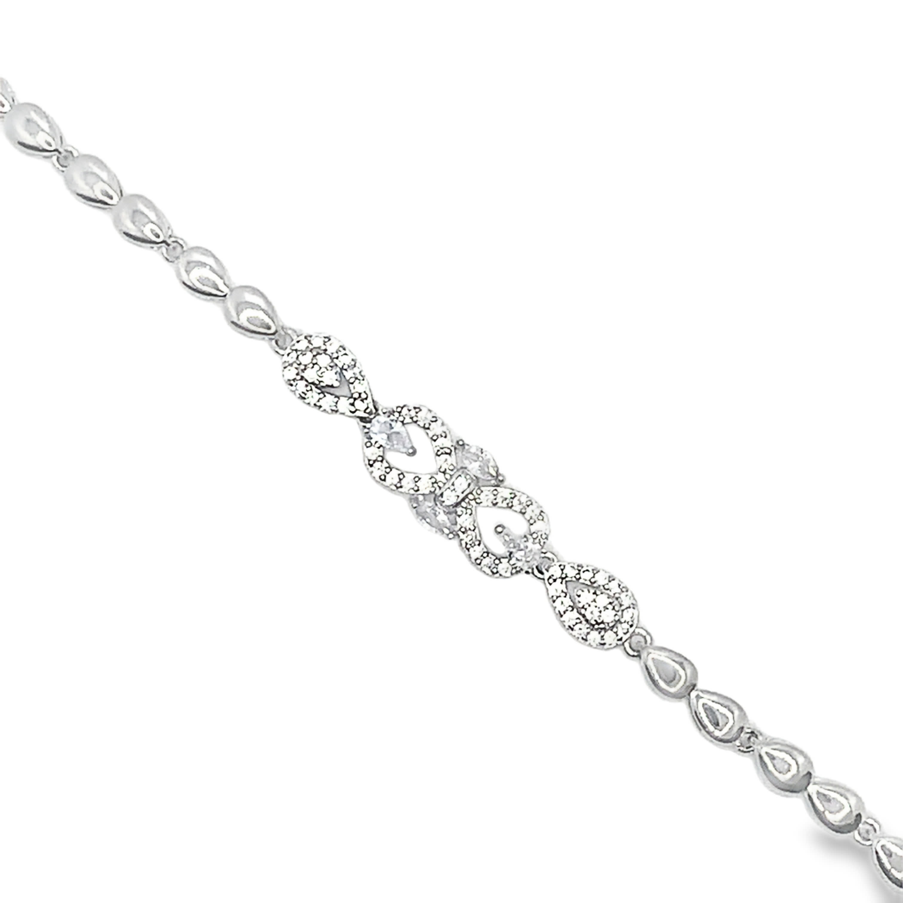 Elegancka bransoletka z białego złota z okrągłymi brylantami