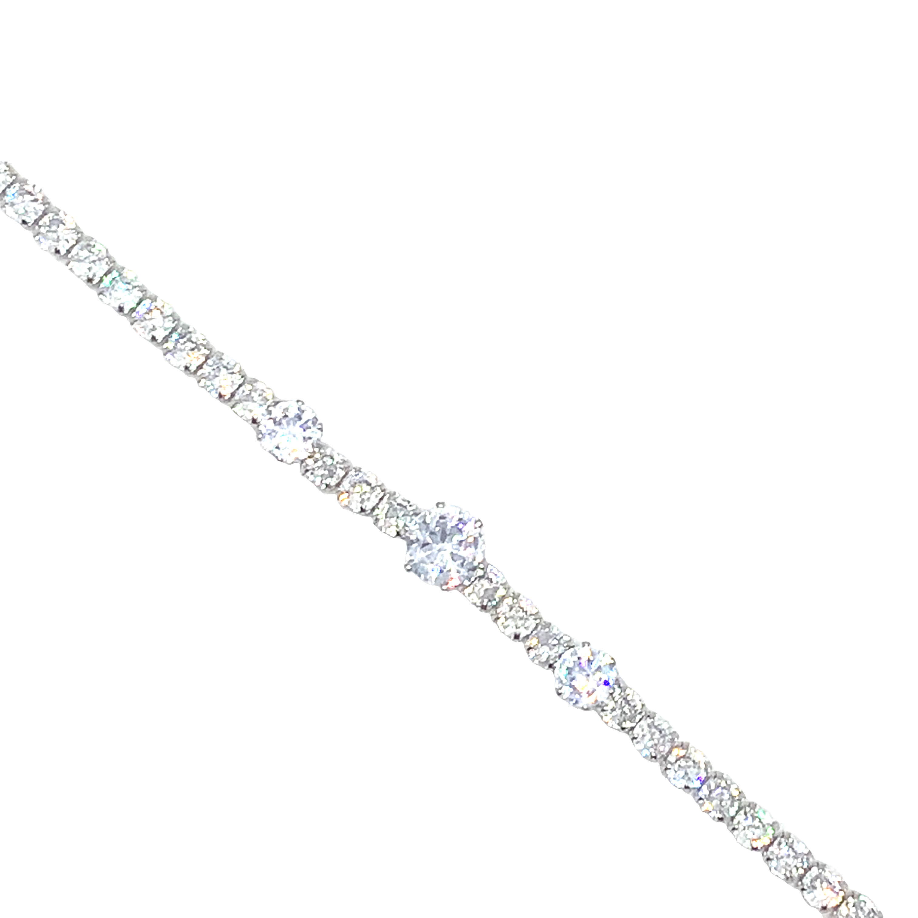 Platynowy naszyjnik tenisowy z diamentami i okrągłymi diamentami