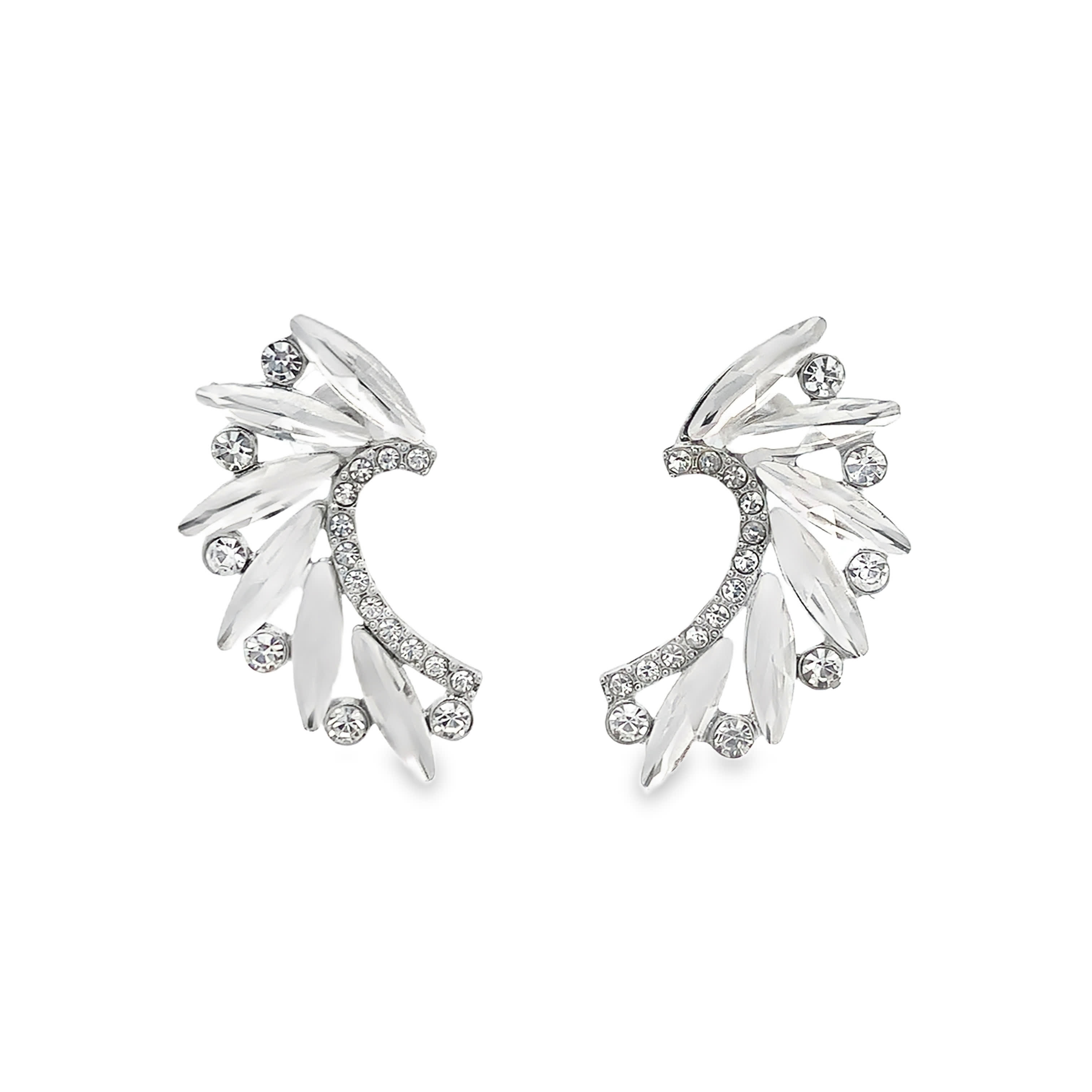 Srebrne kolczyki mankietowe z kryształami