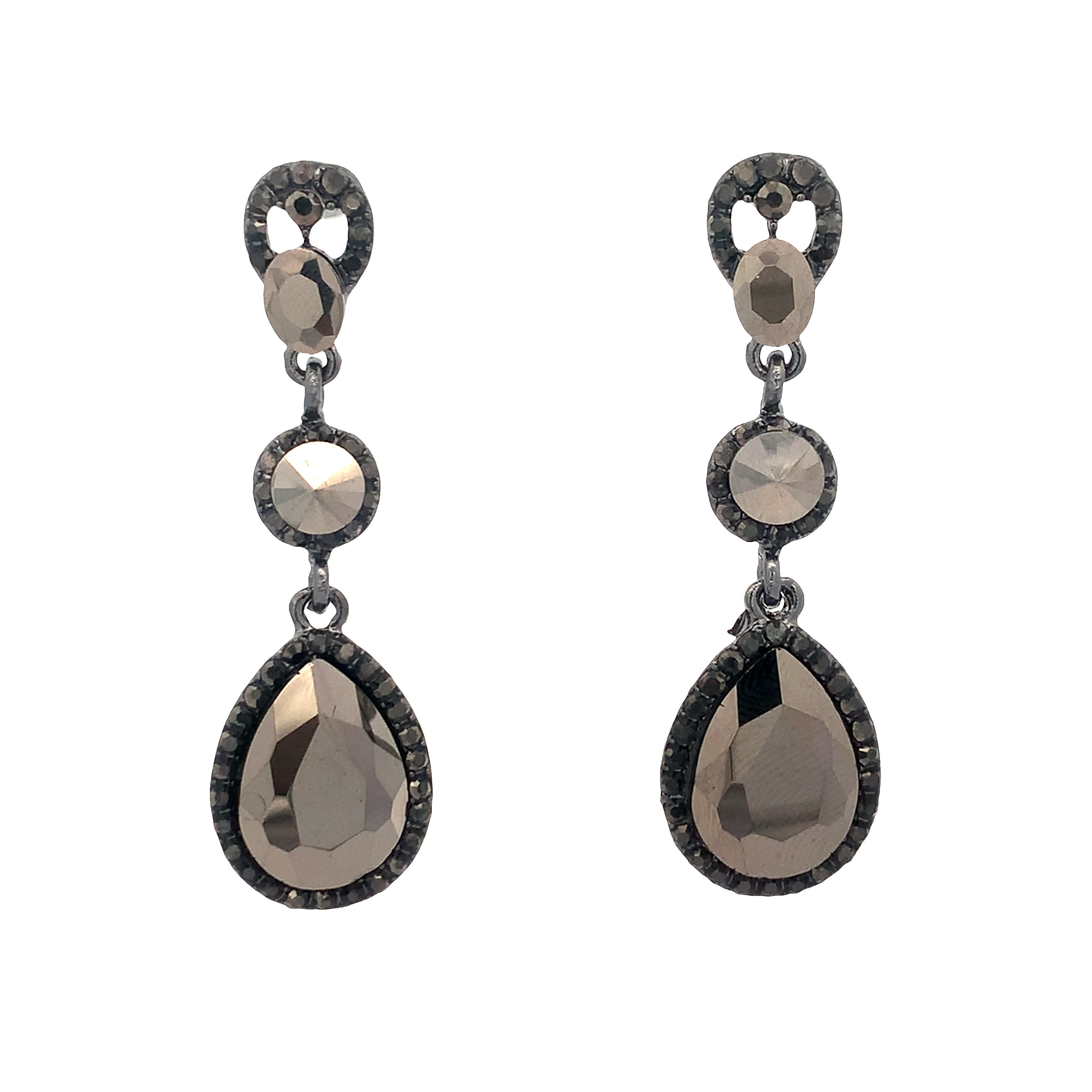 Kolczyki z kwarcu kaboszonowego w kształcie gruszki