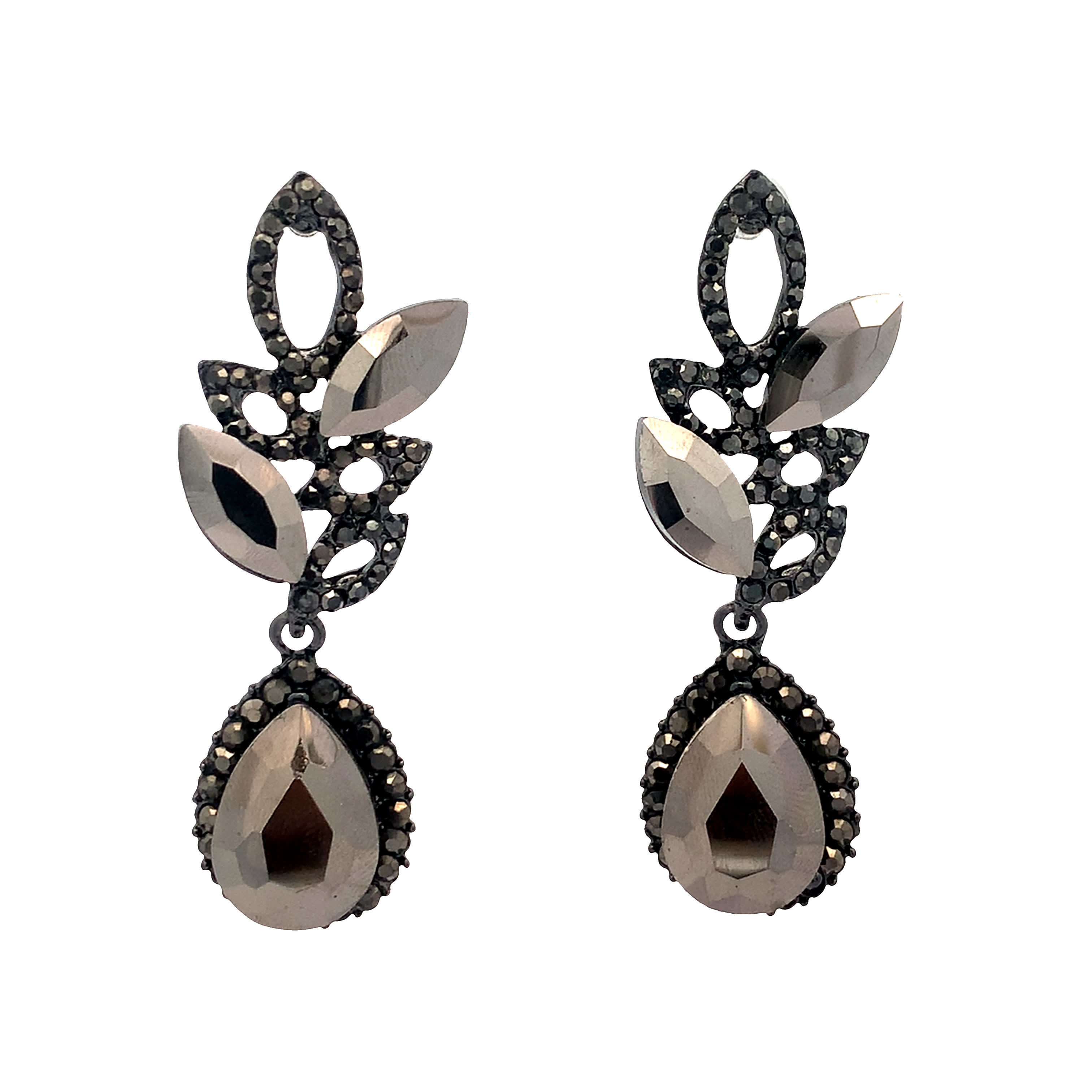 Eleganckie wiszące kolczyki z kryształkami w kształcie gruszki