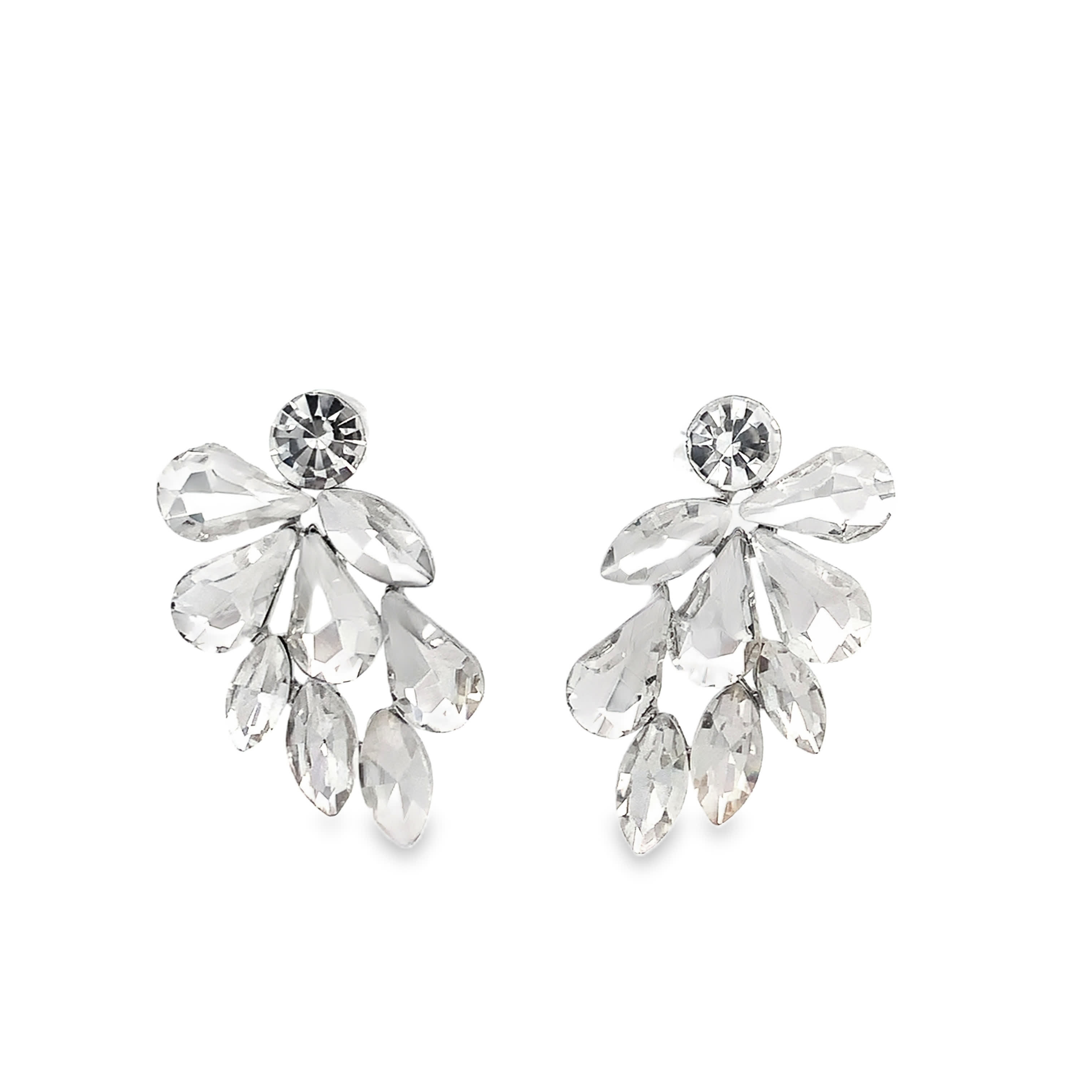 Srebrne kolczyki z kryształkami w szlifie gruszkowym