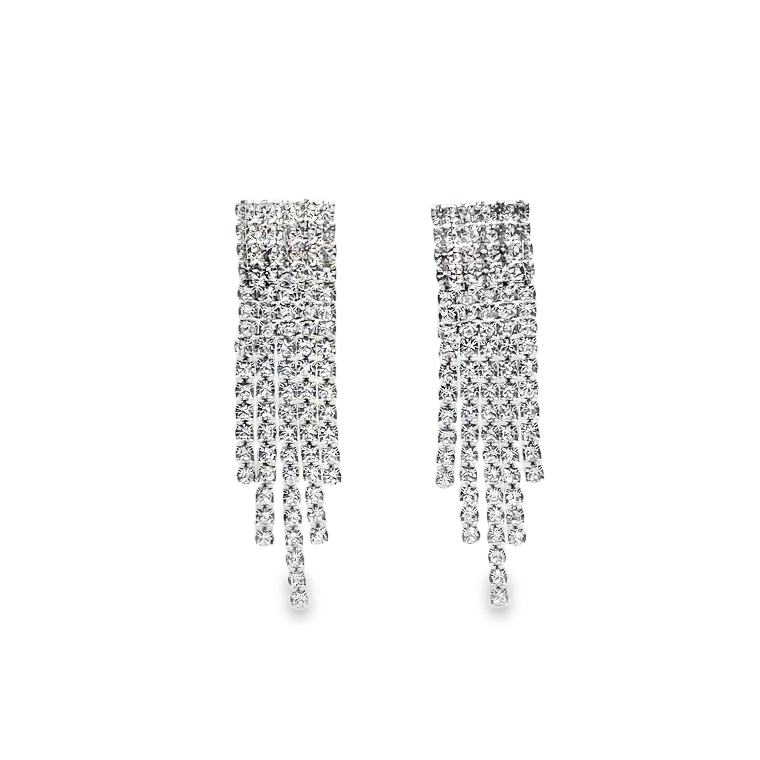 Olśniewające wiszące kolczyki z kryształkami w odcieniu żółtego złota