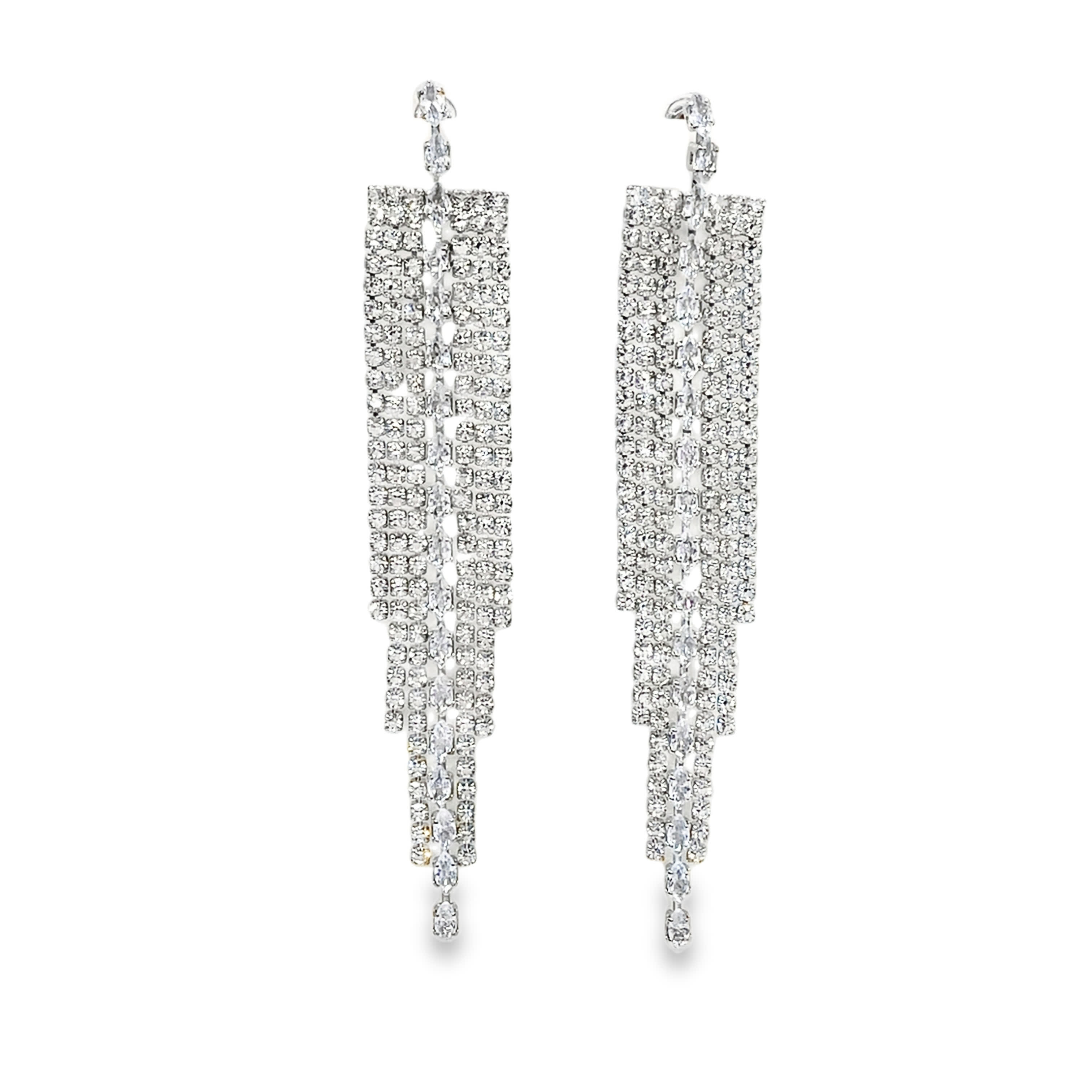 Kolczyki wiszące ze srebra próby 925 z kryształami