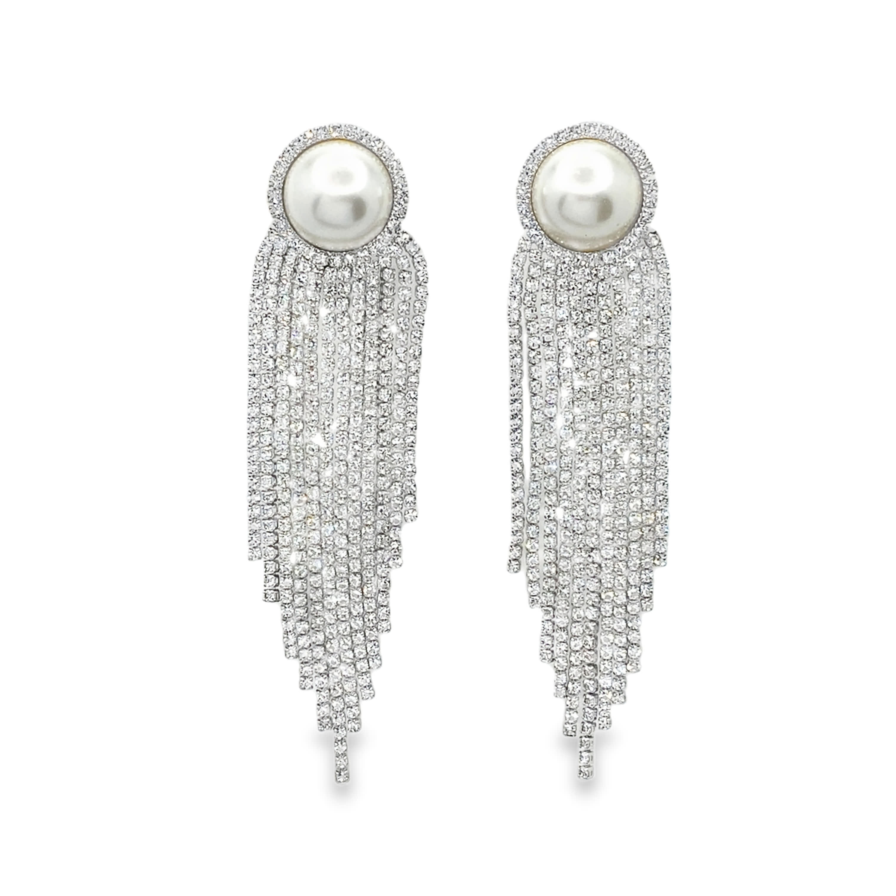 Kolczyki z perłami w kolorze białego złota