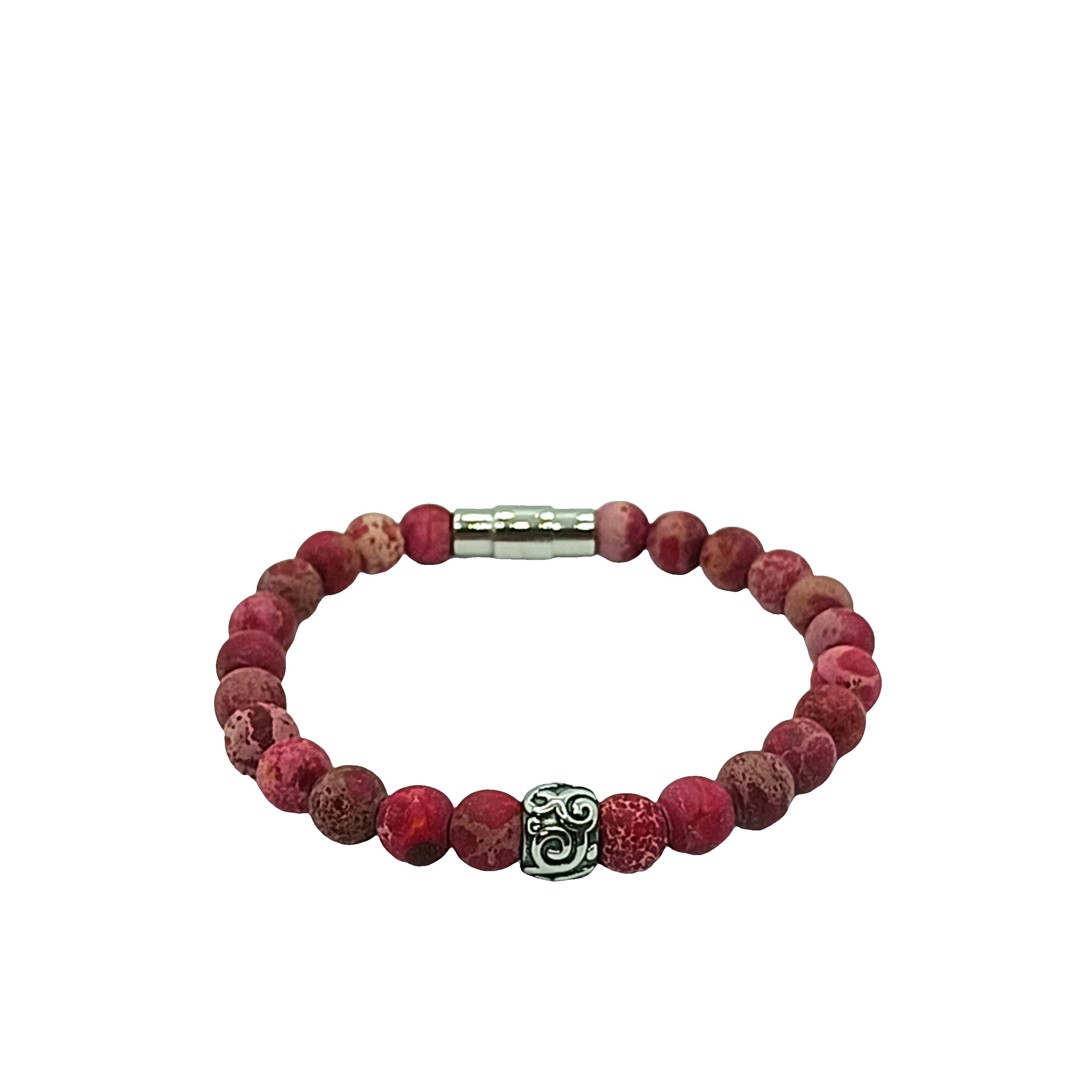 Bransoletka z koralików z czerwonego agatu