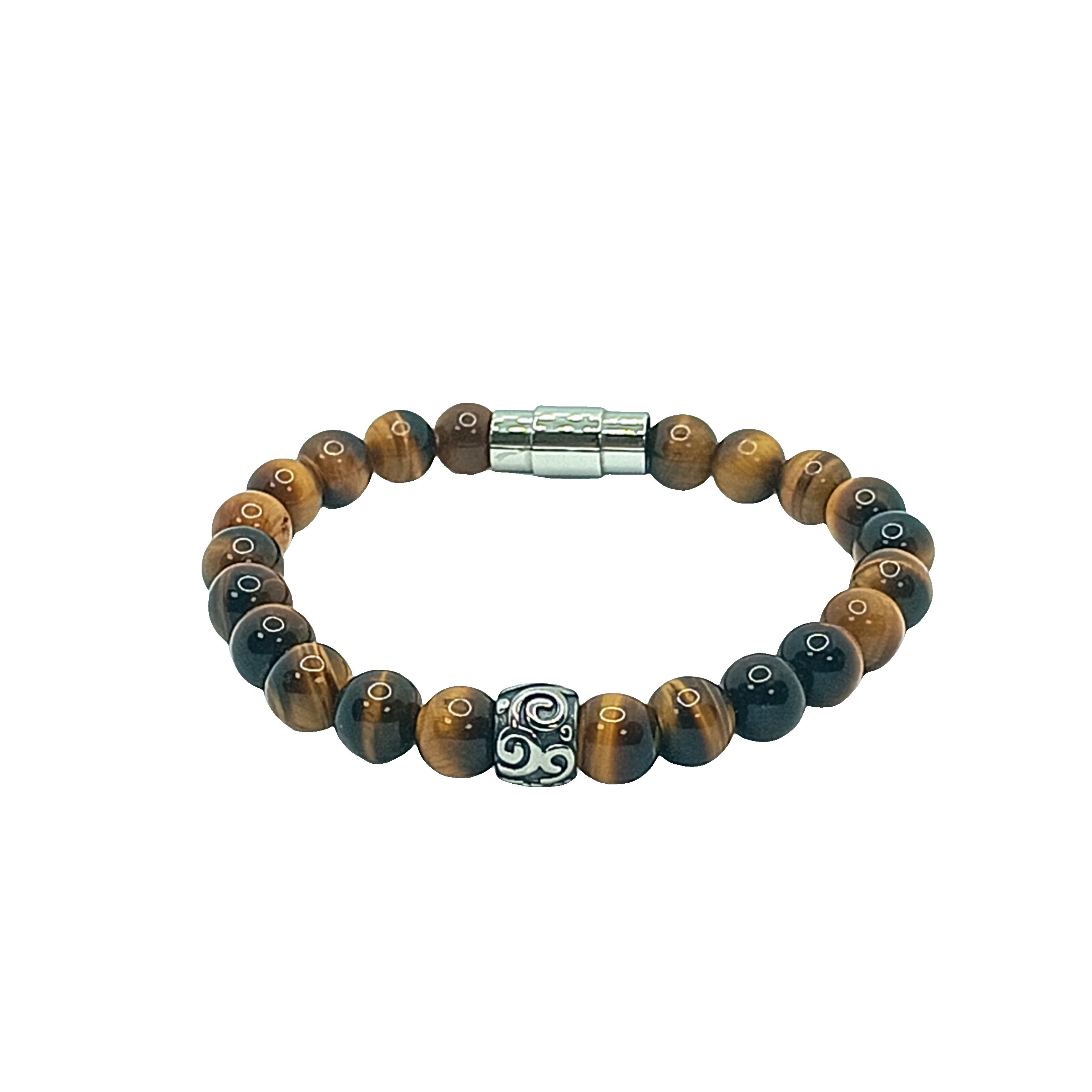 Bransoletka z koralików agatowych z okrągłym szlifem kaboszonowym