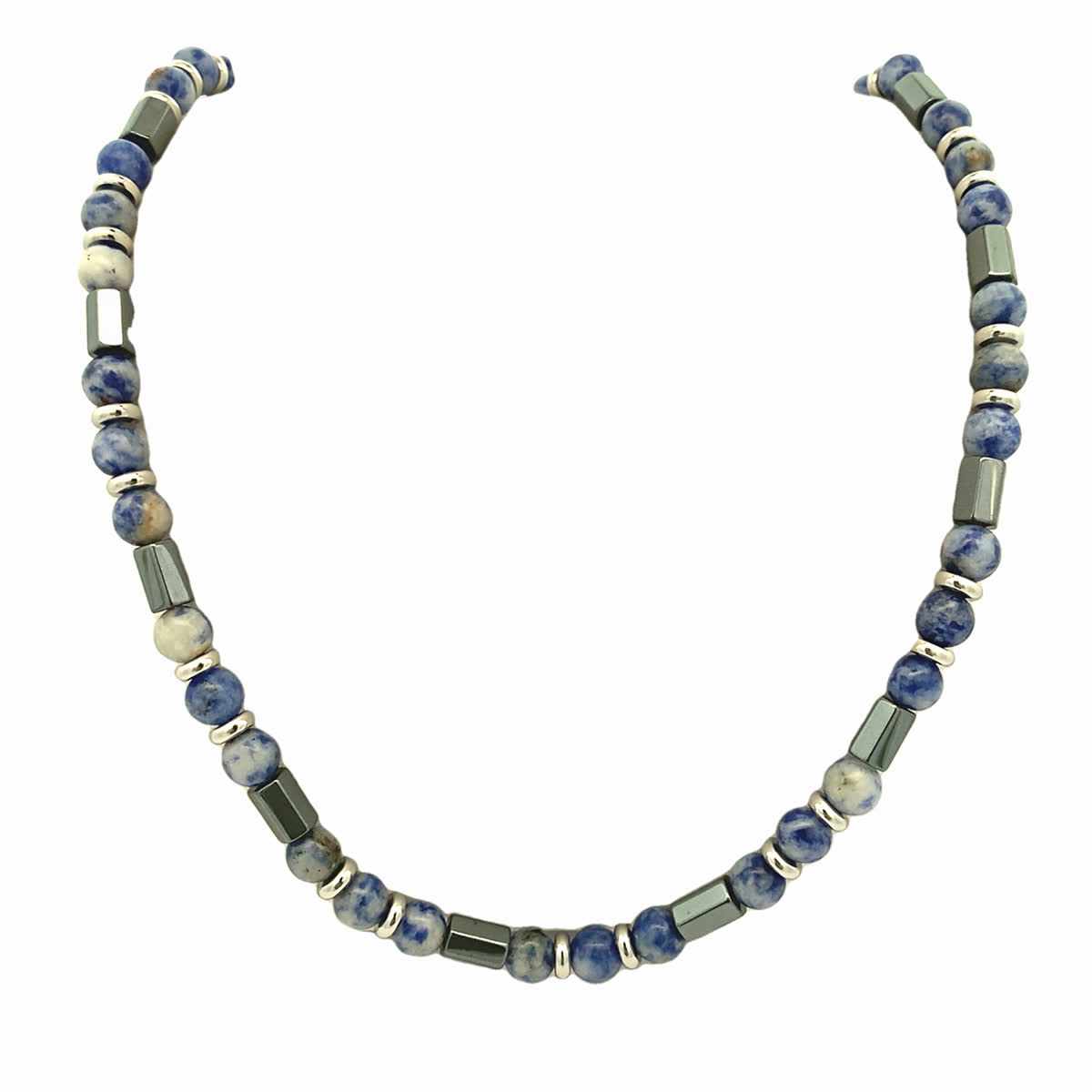 Srebrny Naszyjnik z Koralikami Lapis Lazuli