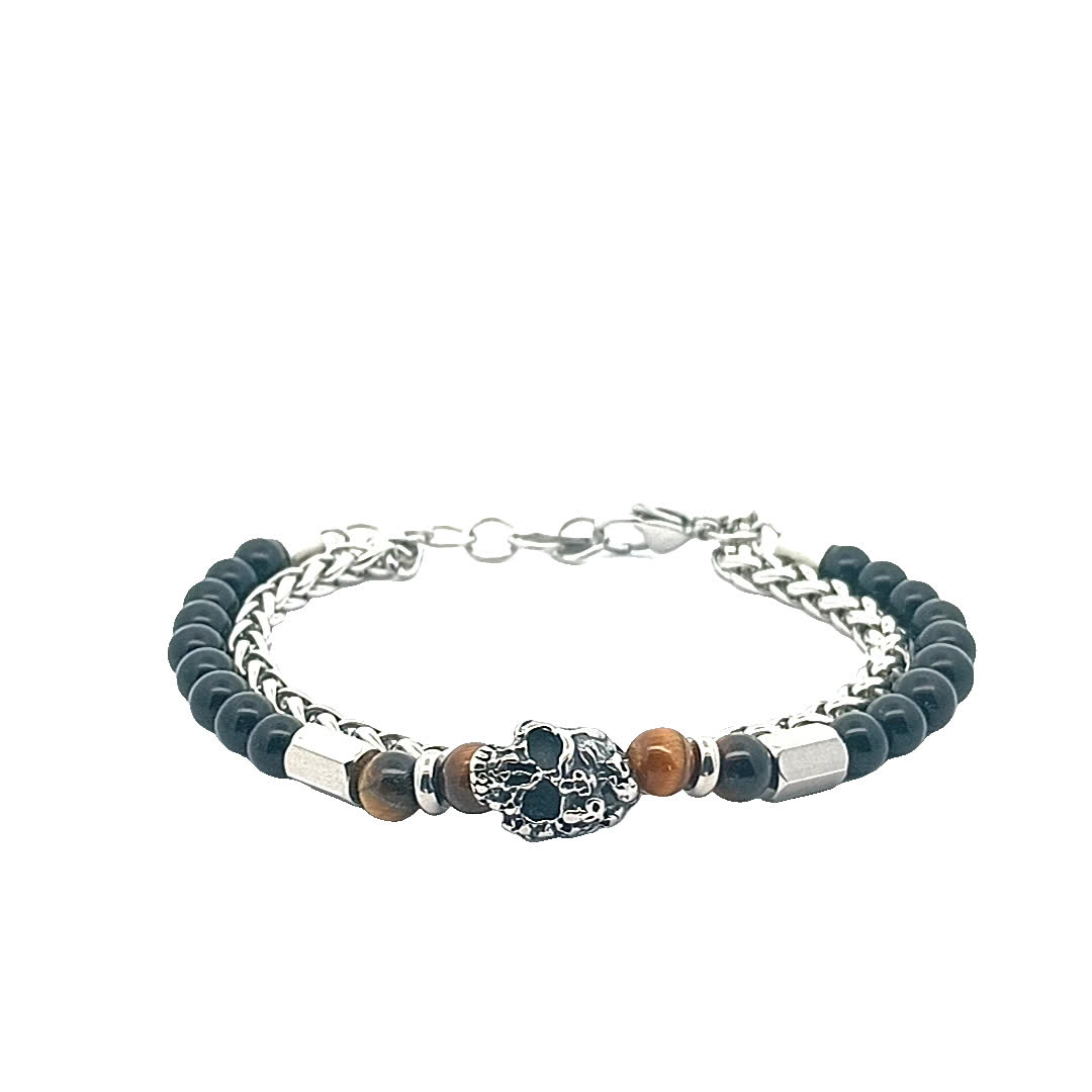 Stylowa czarna bransoletka z koralików