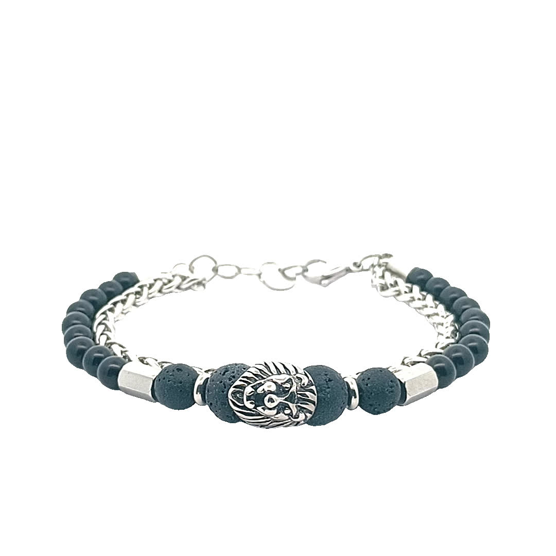 Stylowa czarna bransoletka z koralików