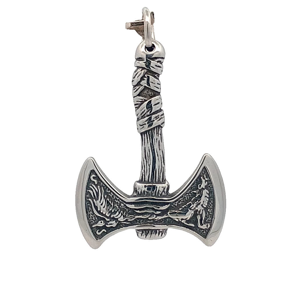 Posrebrzany wisiorek inspirowany stylem wikingów