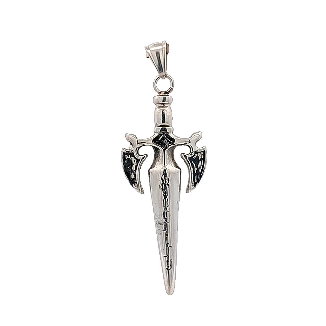 Stylowy posrebrzany wisiorek sztylet