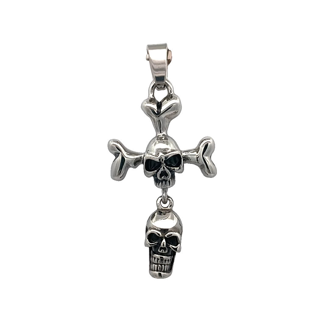 Stylowy wisiorek w kształcie krzyża czaszki