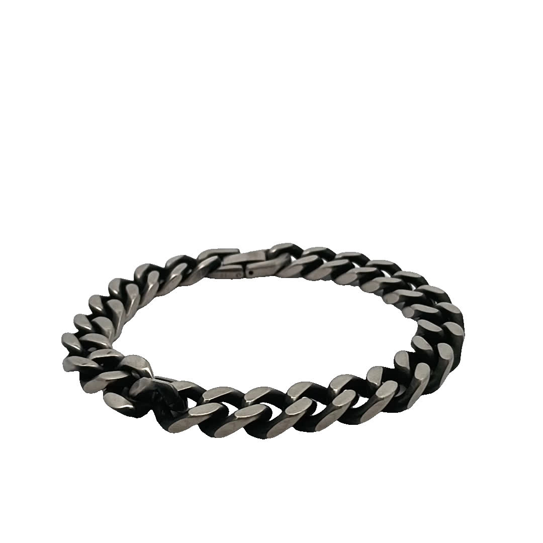 Stylowa bransoletka w kolorze czarno-posrebrzanym