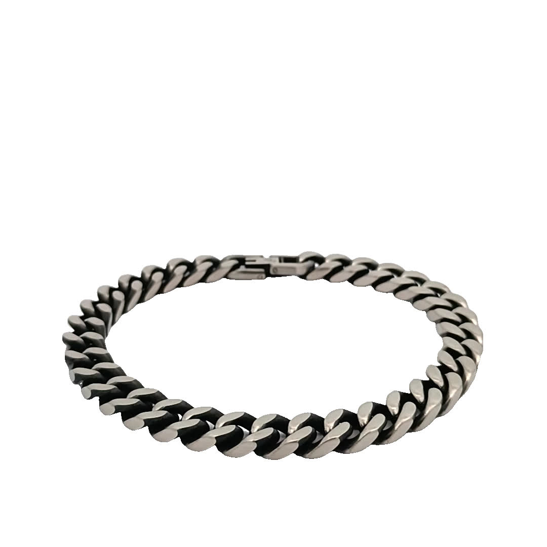 Stylowa bransoletka w kolorze czarno-posrebrzanym