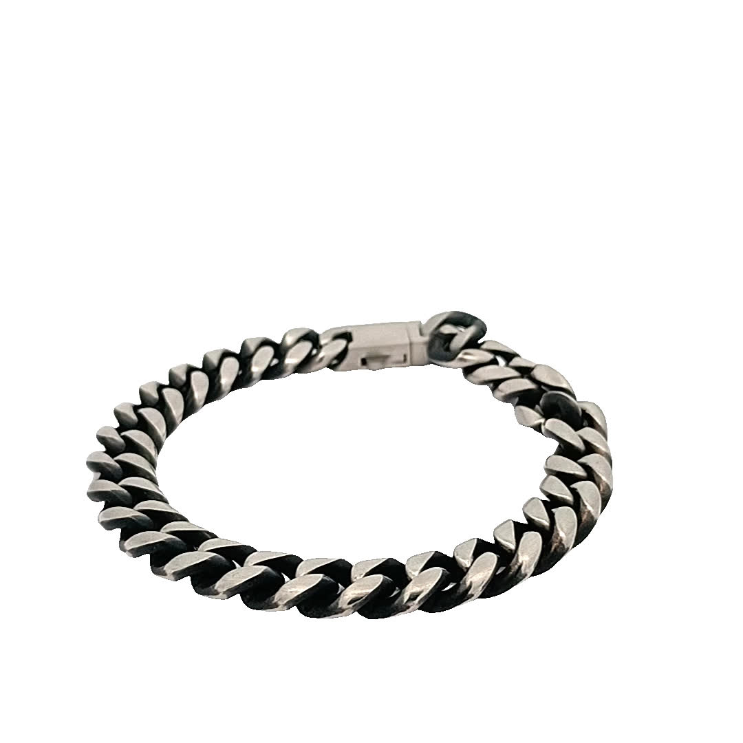 Stylowa posrebrzana bransoletka łańcuszkowa