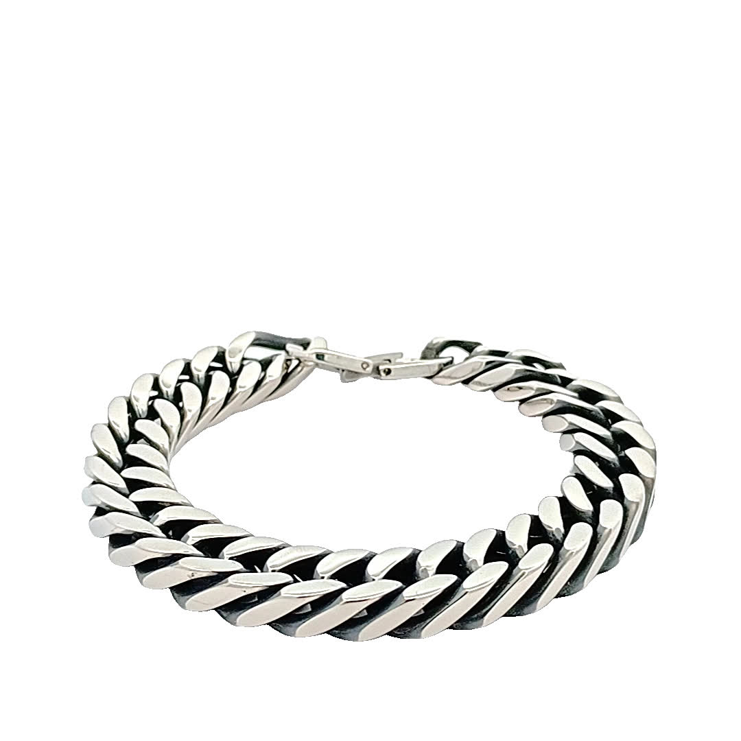 Stylowa posrebrzana bransoletka łańcuszkowa