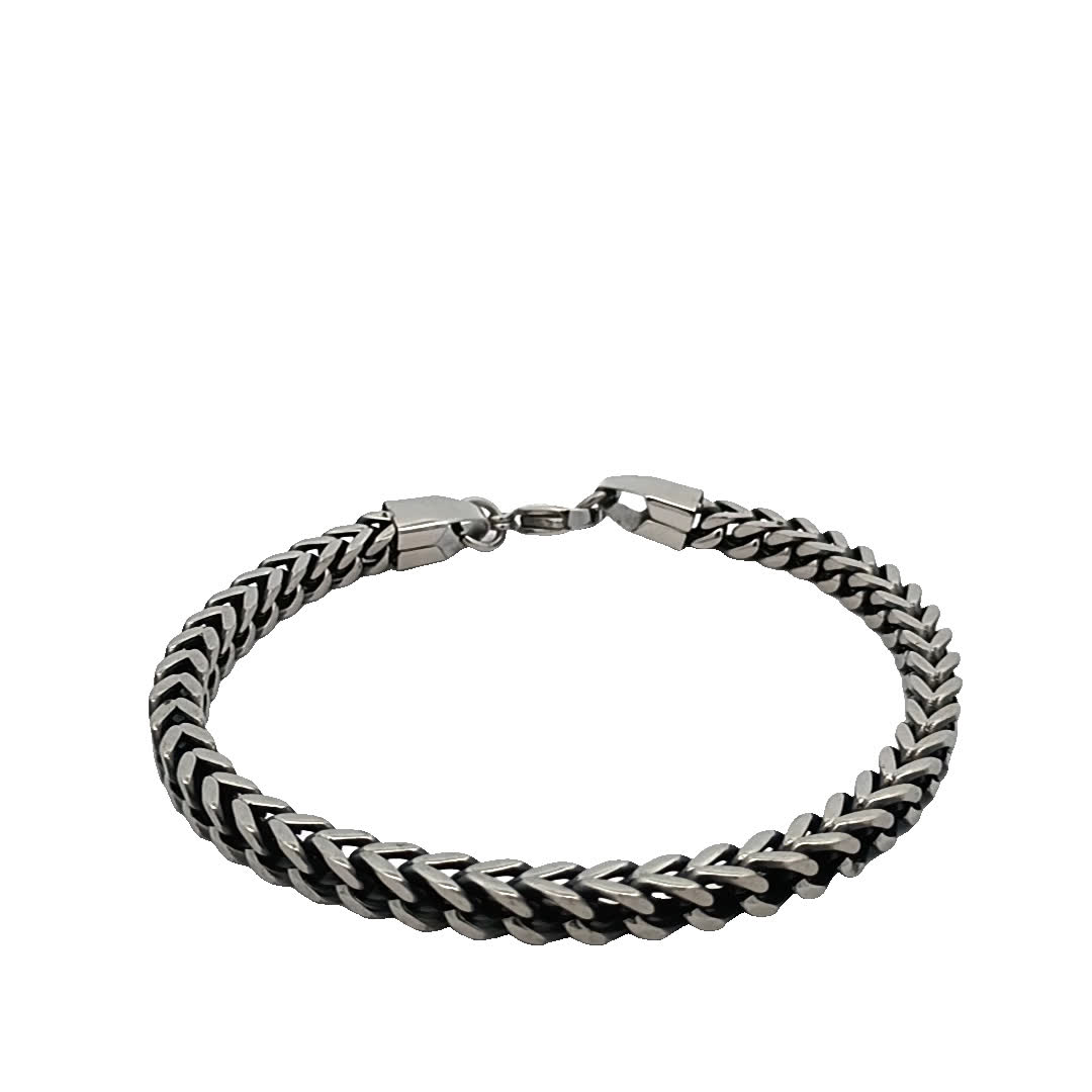 Stylowa posrebrzana bransoletka łańcuszkowa