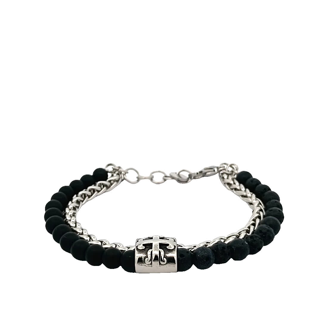 Stylowa czarna bransoletka z koralików