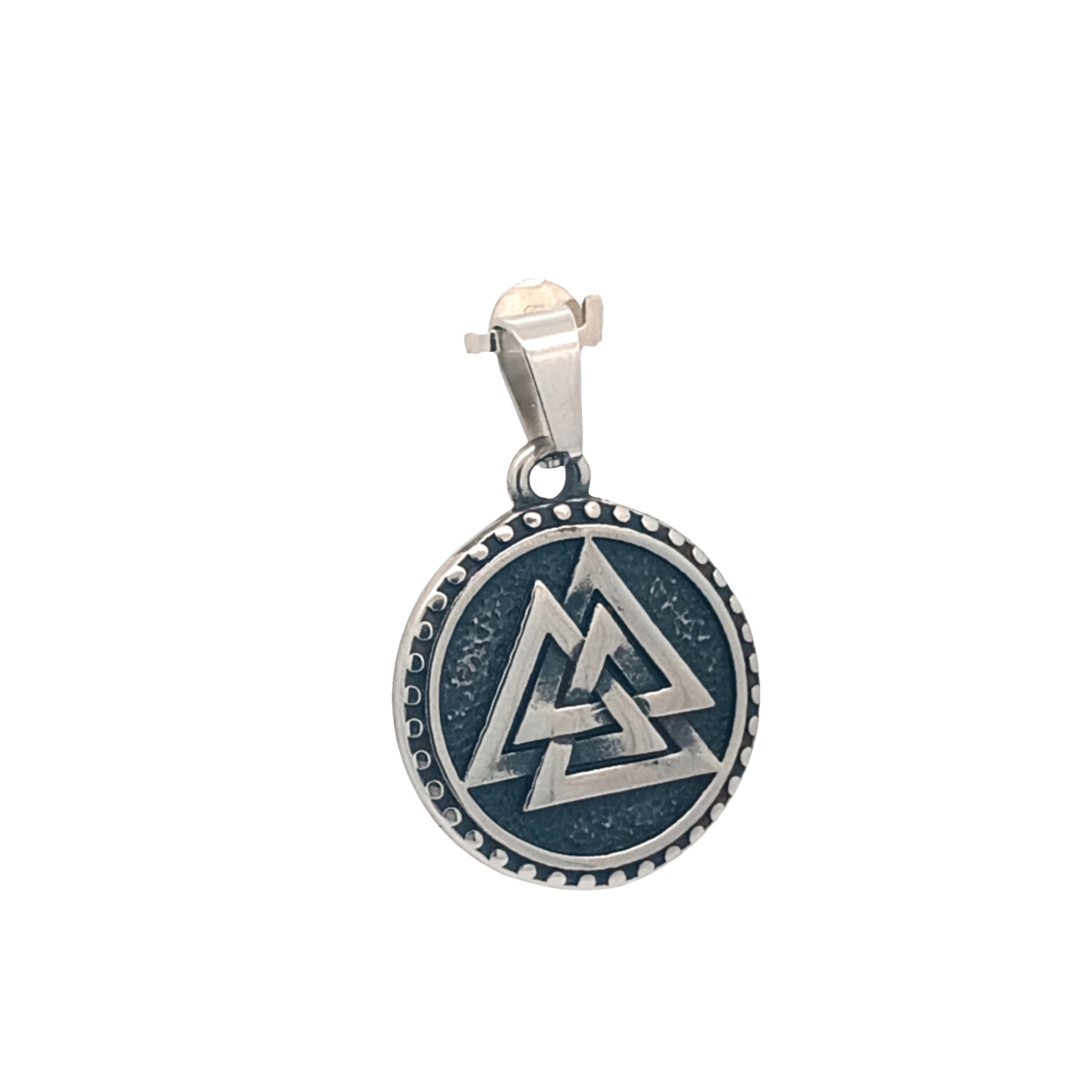 Intrygujący posrebrzany wisiorek z symbolem