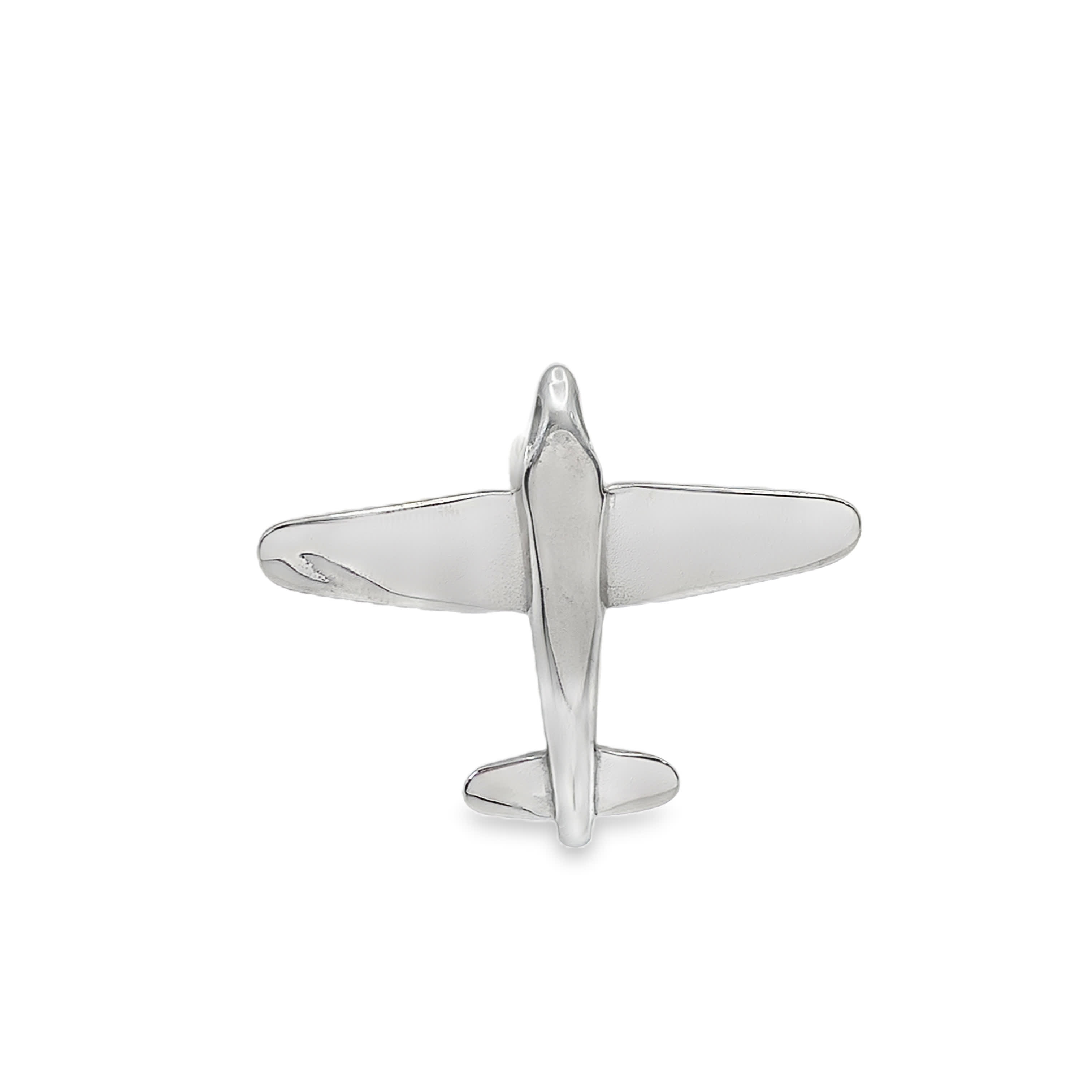 Elegancki posrebrzany model samolotu