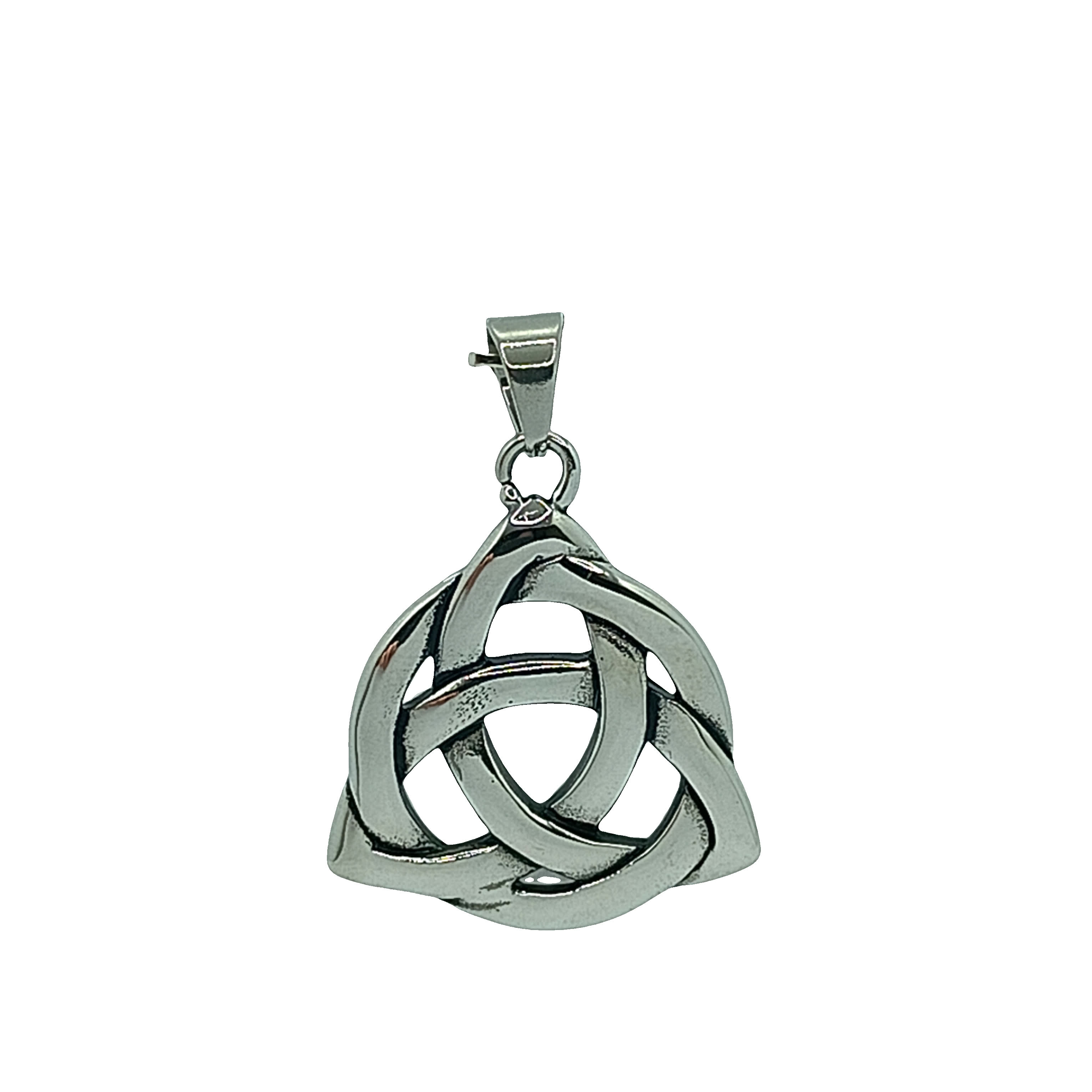 Elegancki posrebrzany wisiorek węzeł