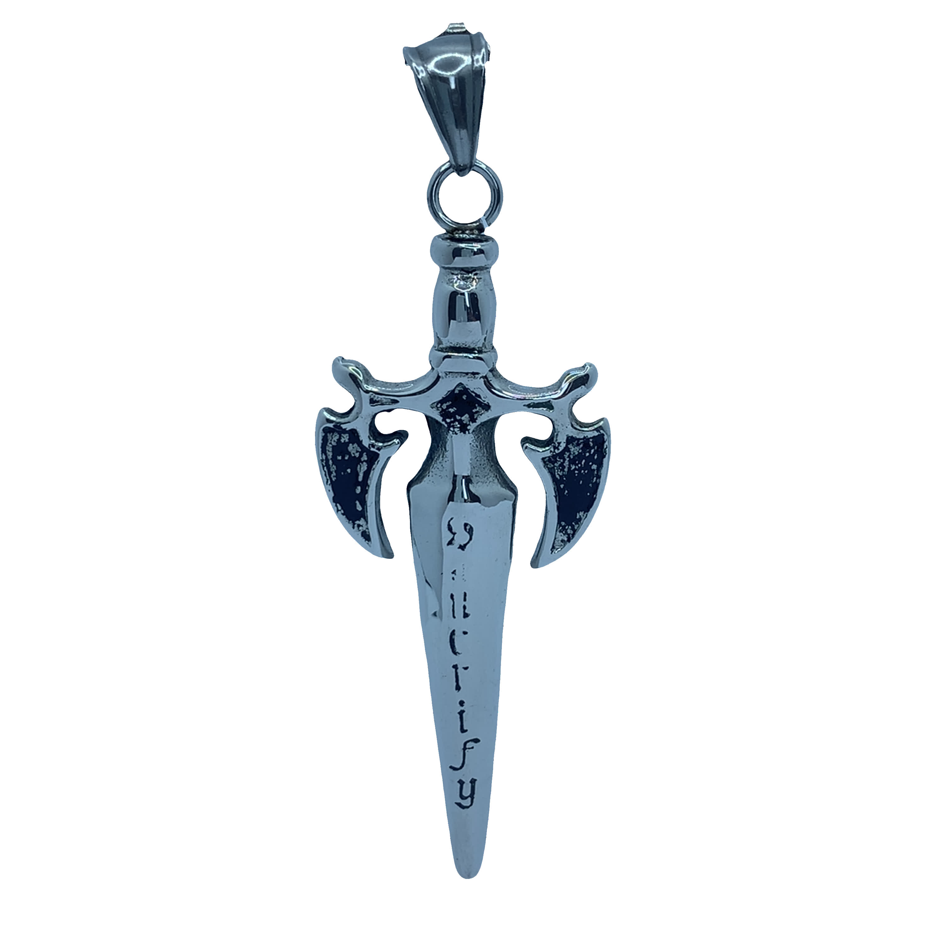 Skomplikowany projekt wisiorka w kształcie miecza