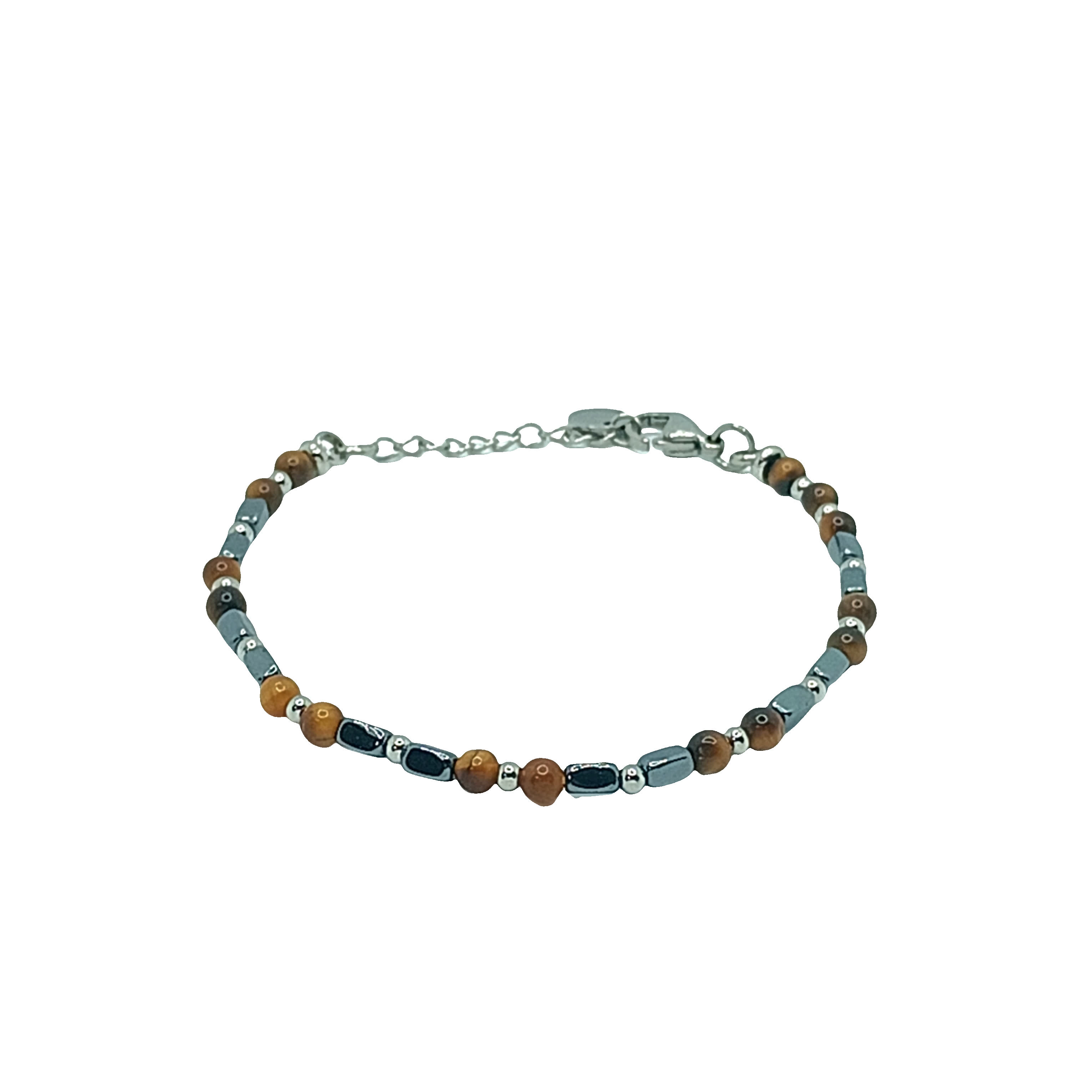 Bransoletka z koralików agatowych z pomarańczowymi kamieniami  o szlifie kaboszonowym