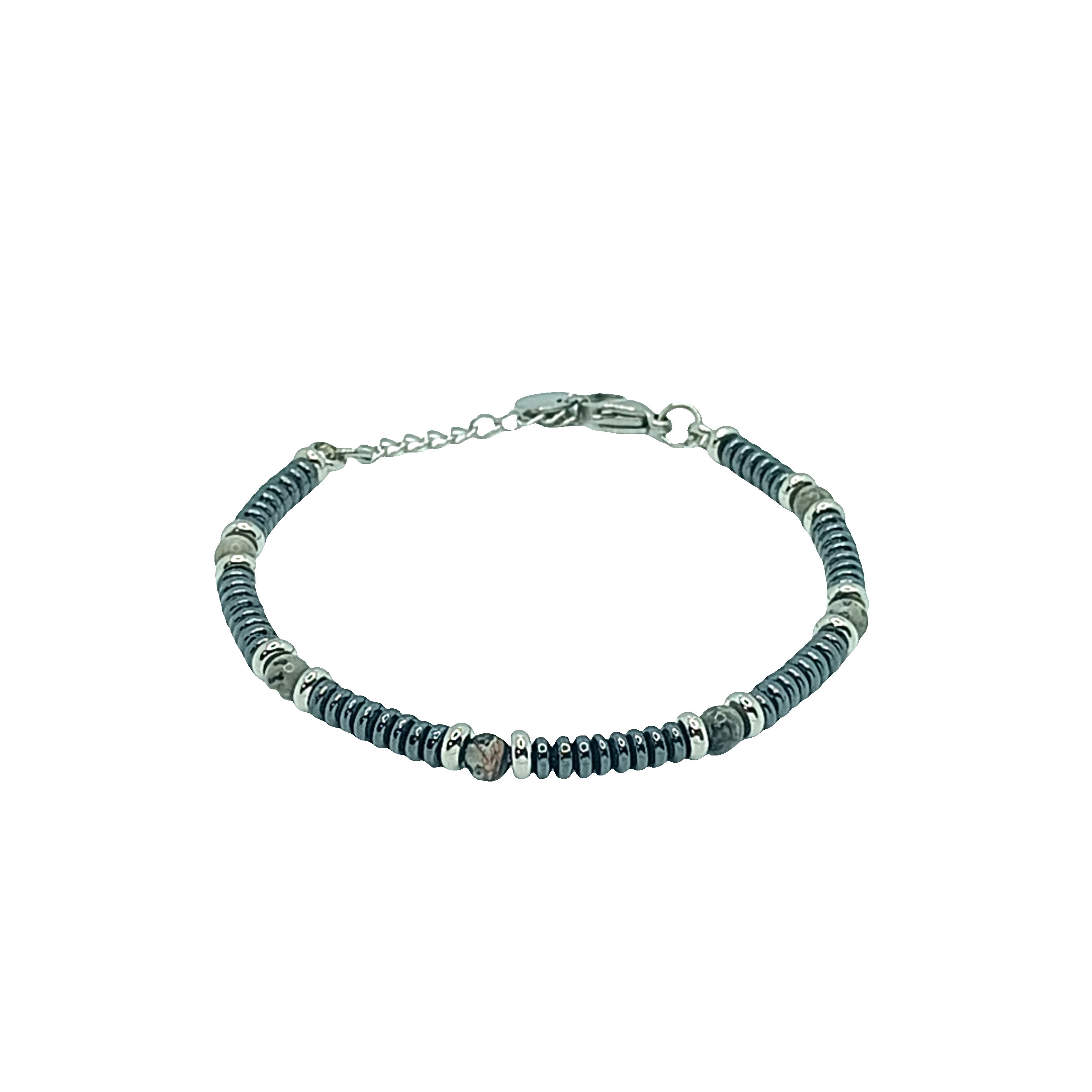 Bransoletka z koralików agatowych - okrągły wzór kaboszonowy