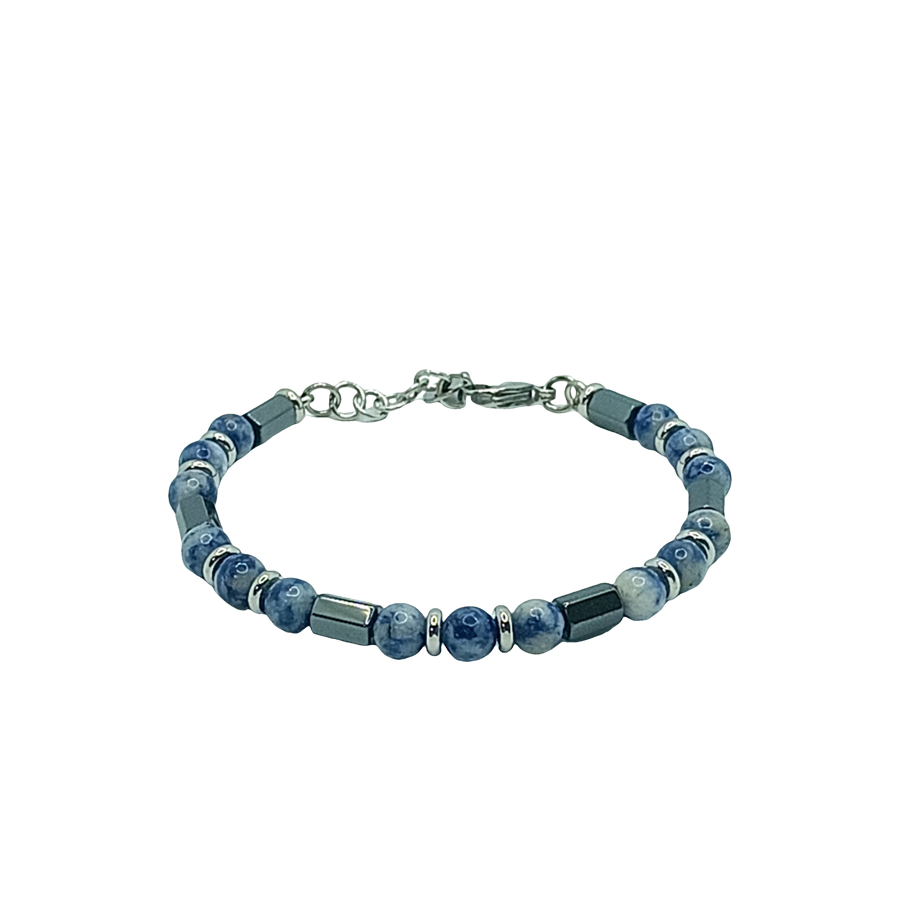 Bransoletka z koralików ze srebrnymi akcentami