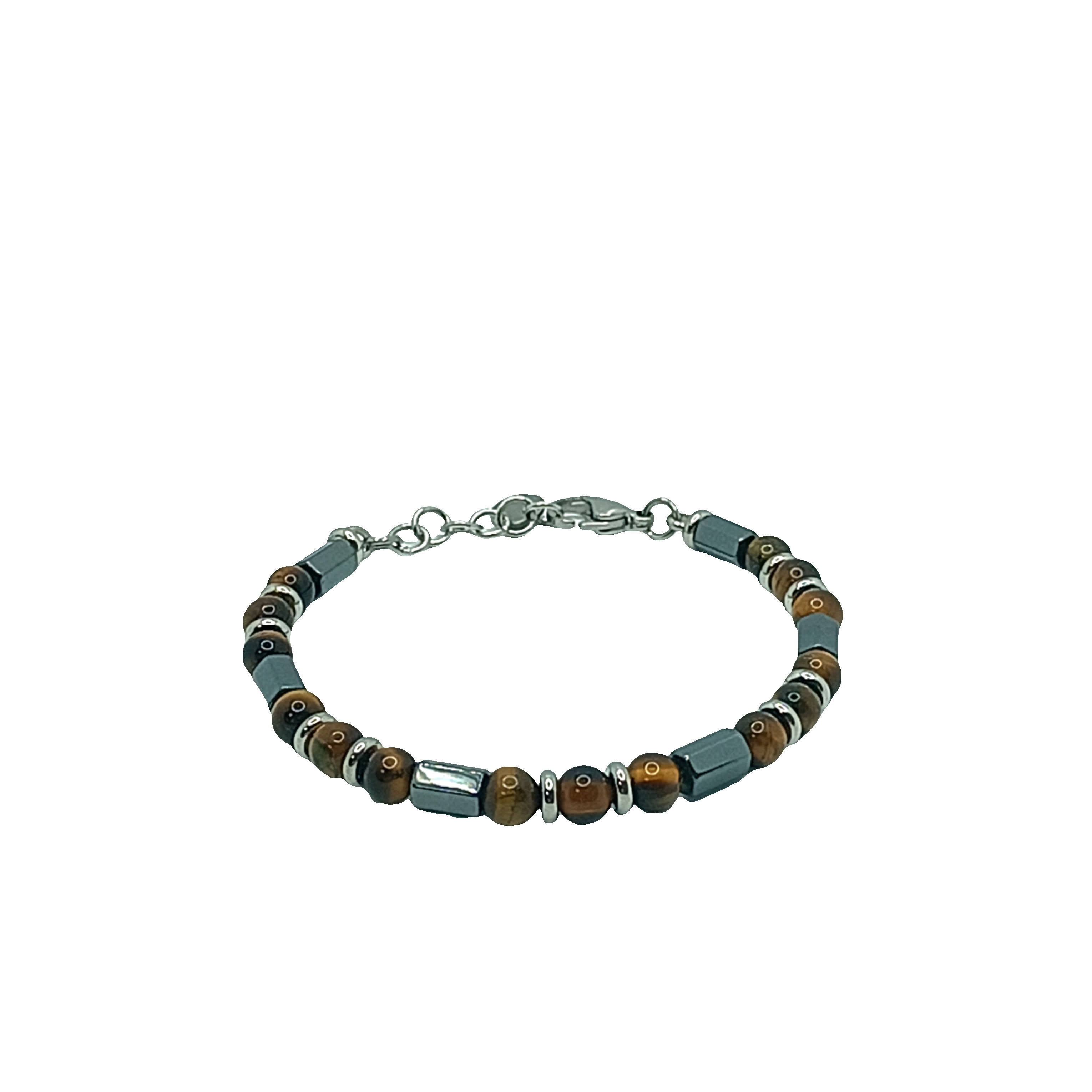 Bransoletka z koralików agatowych z żółto-pomarańczowym kamieniem szlachetnym