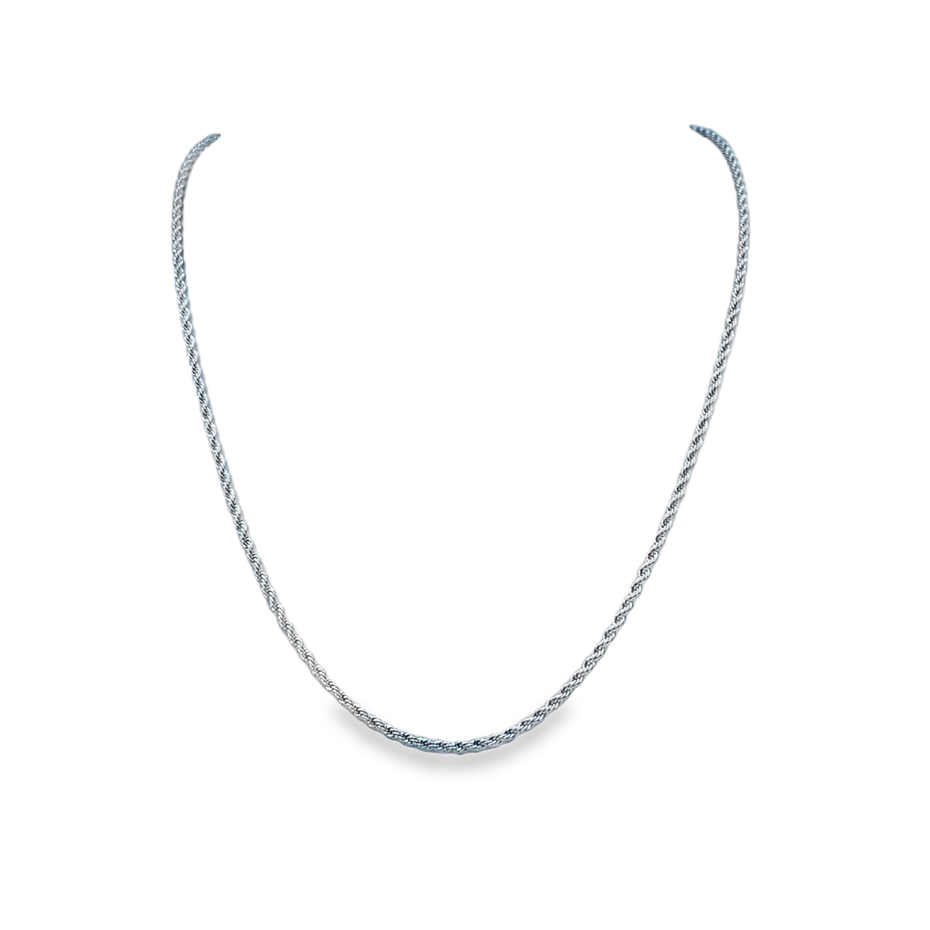 Naszyjnik ze posrebrzanej stali z skręconym łańcuszkiem