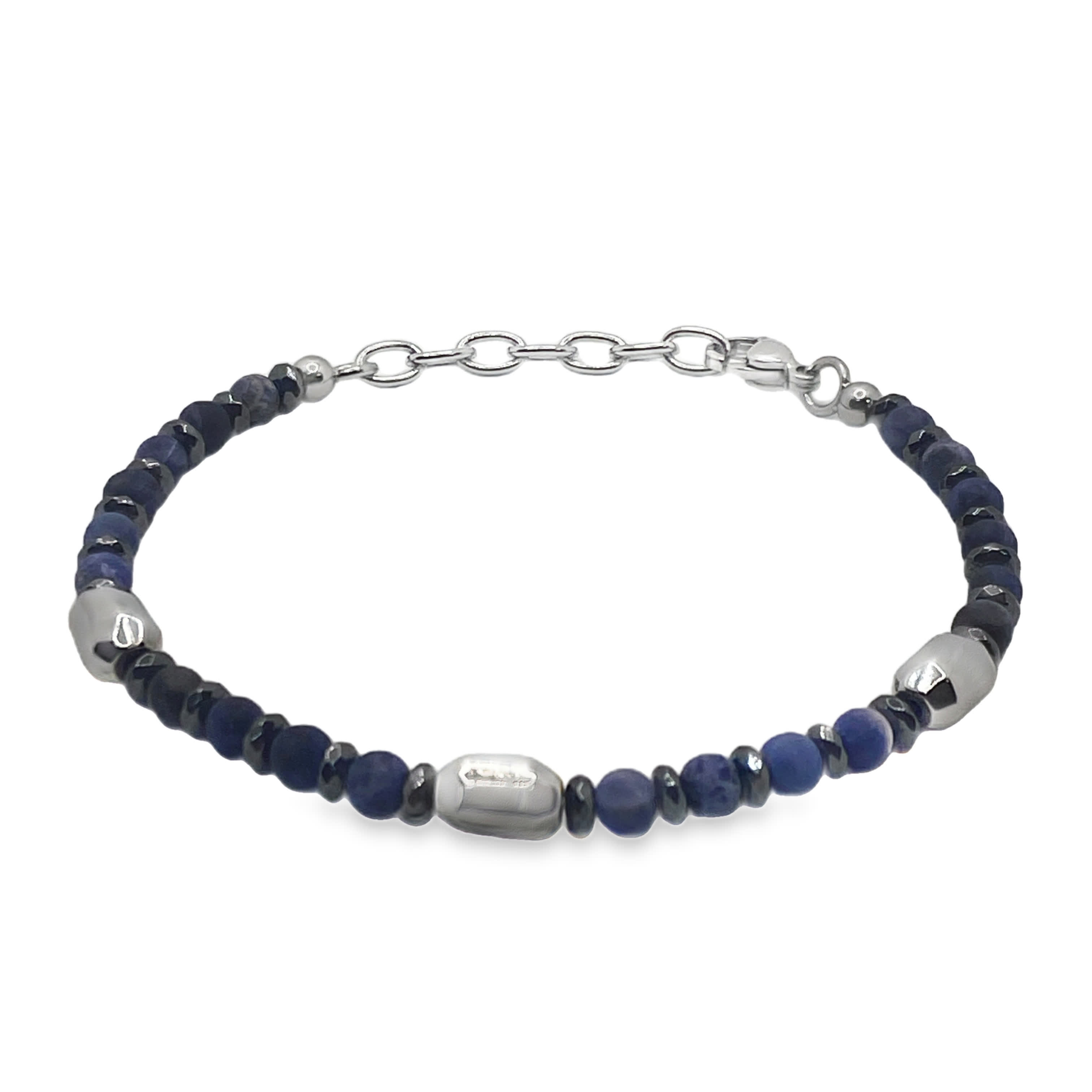 Bransoletka z koralików , biżuteria z niebieskimi kamieniami