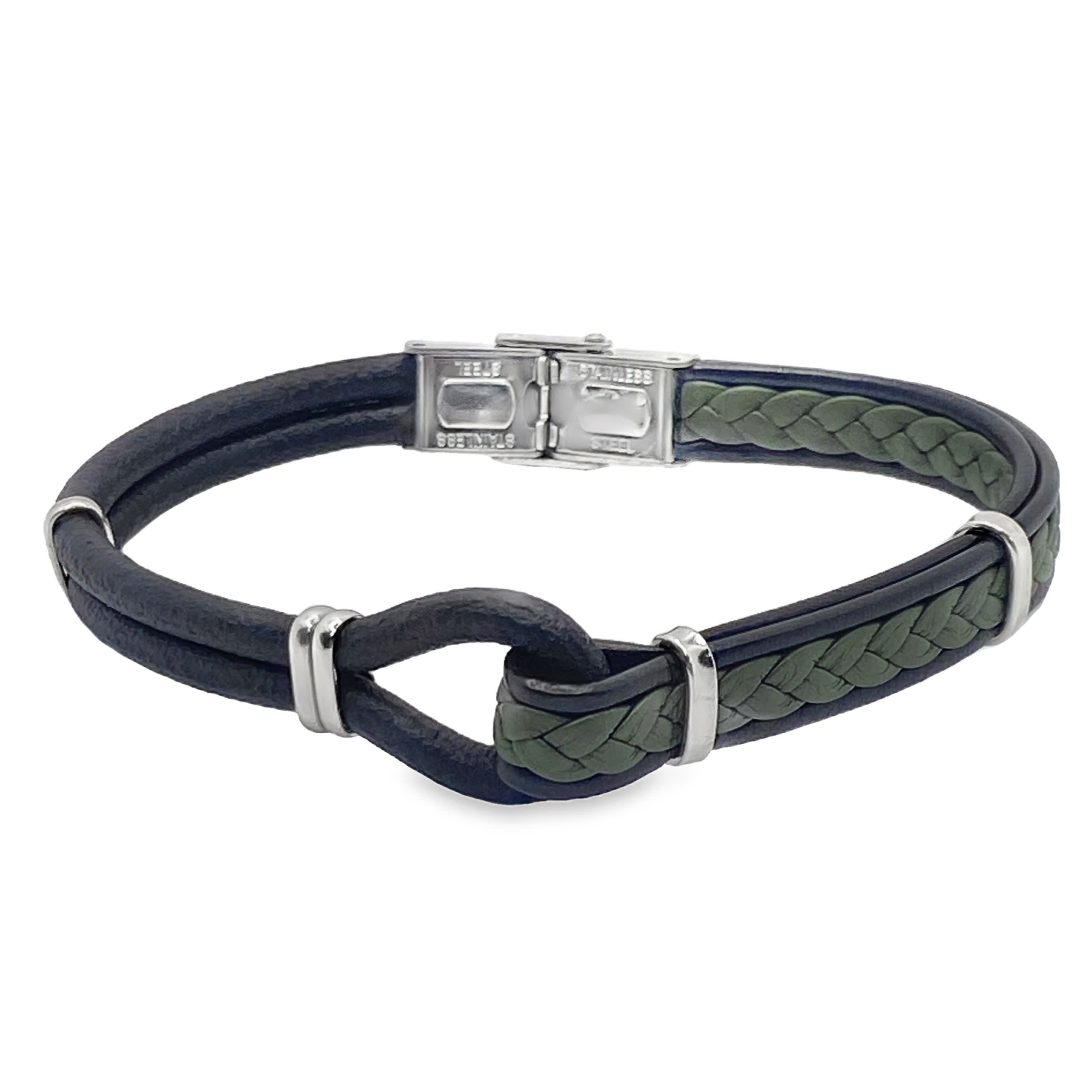 Bransoletka z plecionego zielonego łańcuszka akcentowego