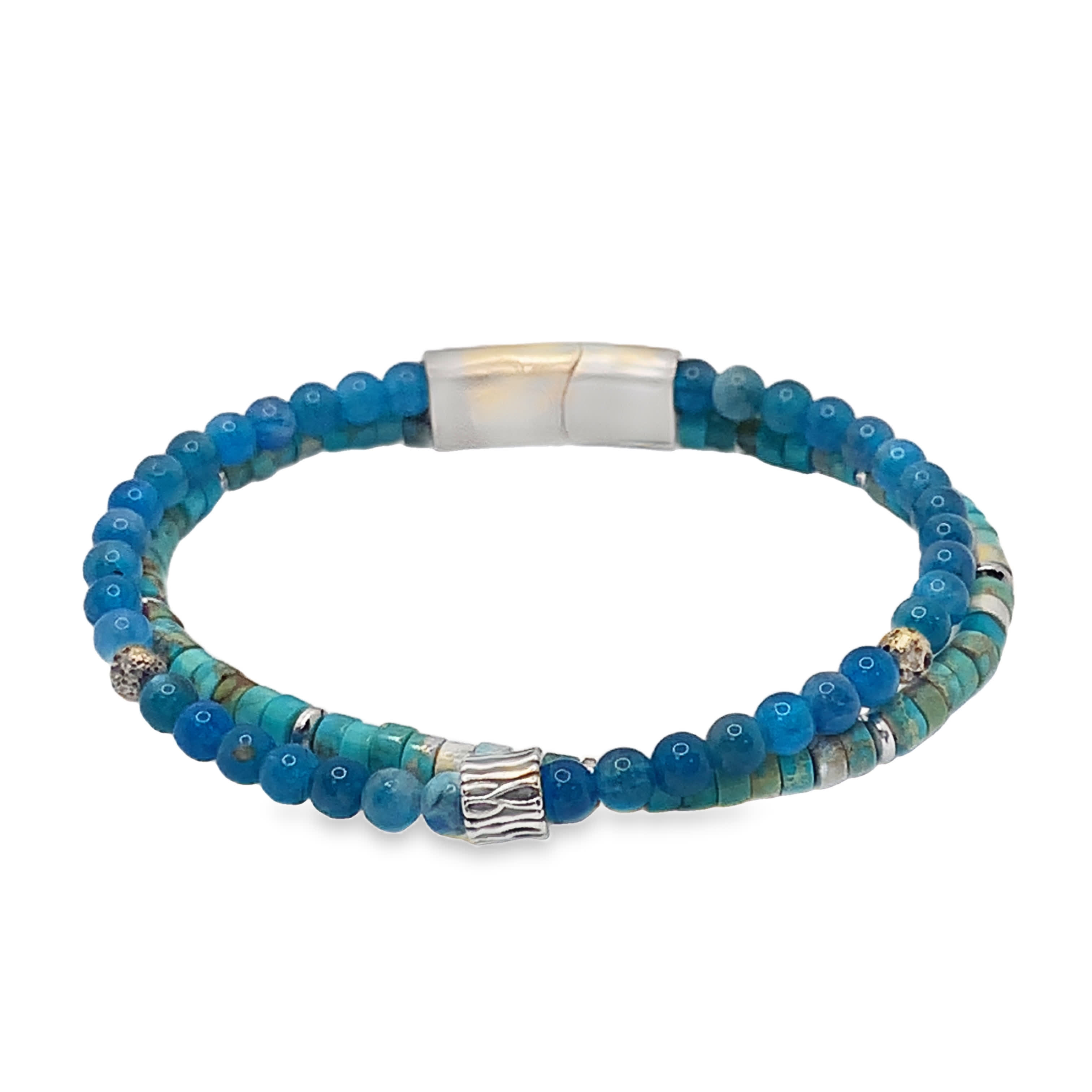 Bransoletka z koralików z okrągłymi kamieniami kaboszonowymi