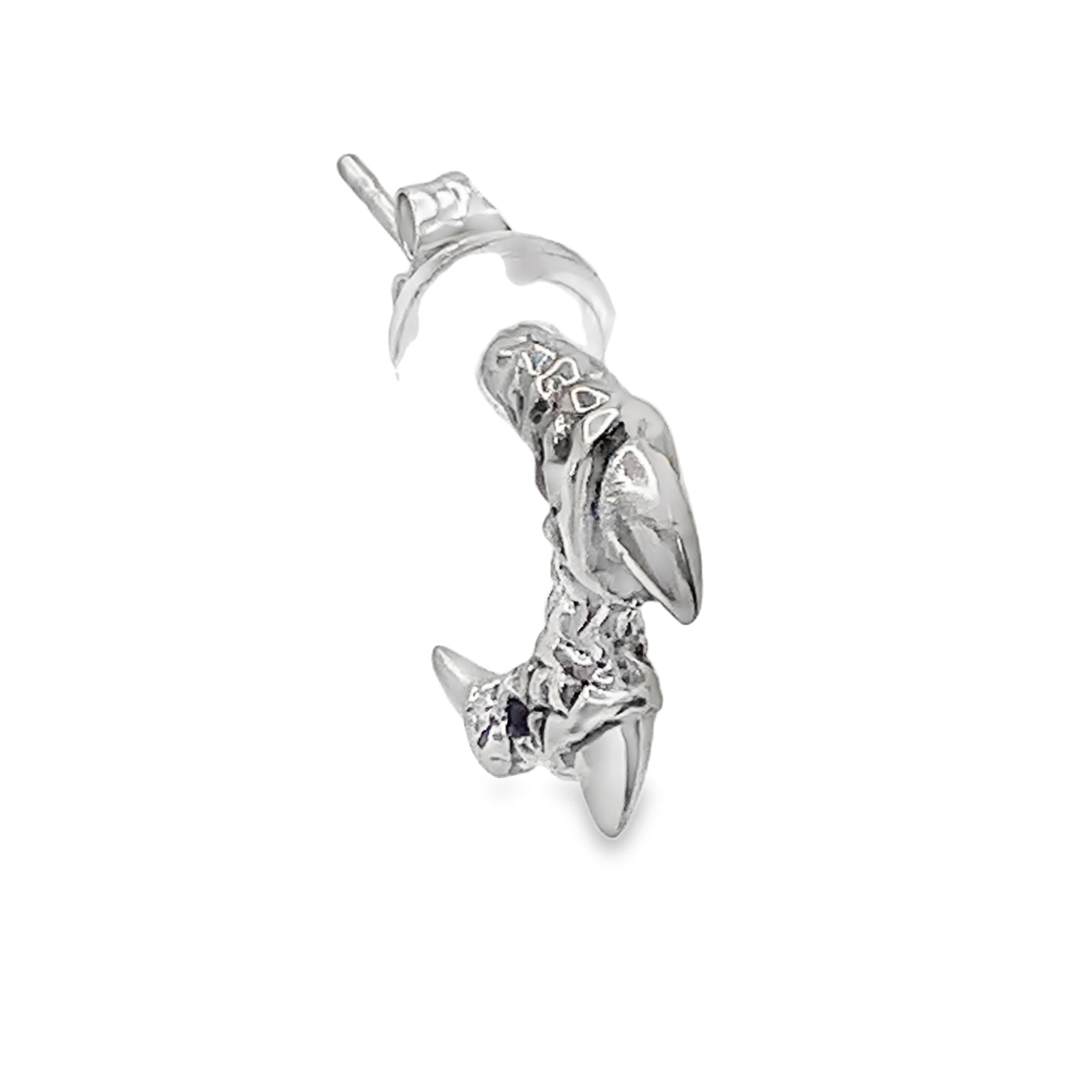 Kolczyki ze posrebrzanej stali z pazurami