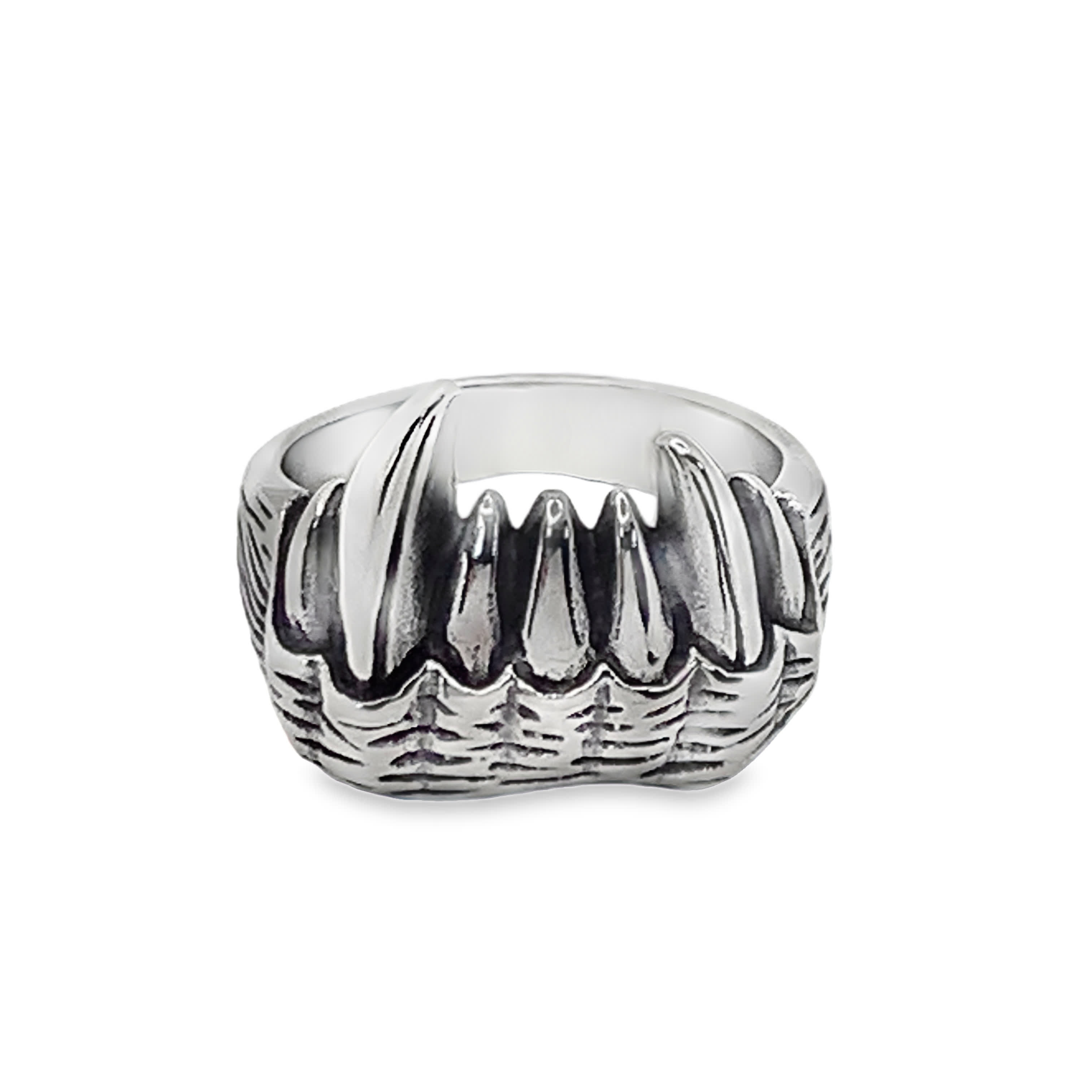 Pierścień z pazurem posrebrzanym