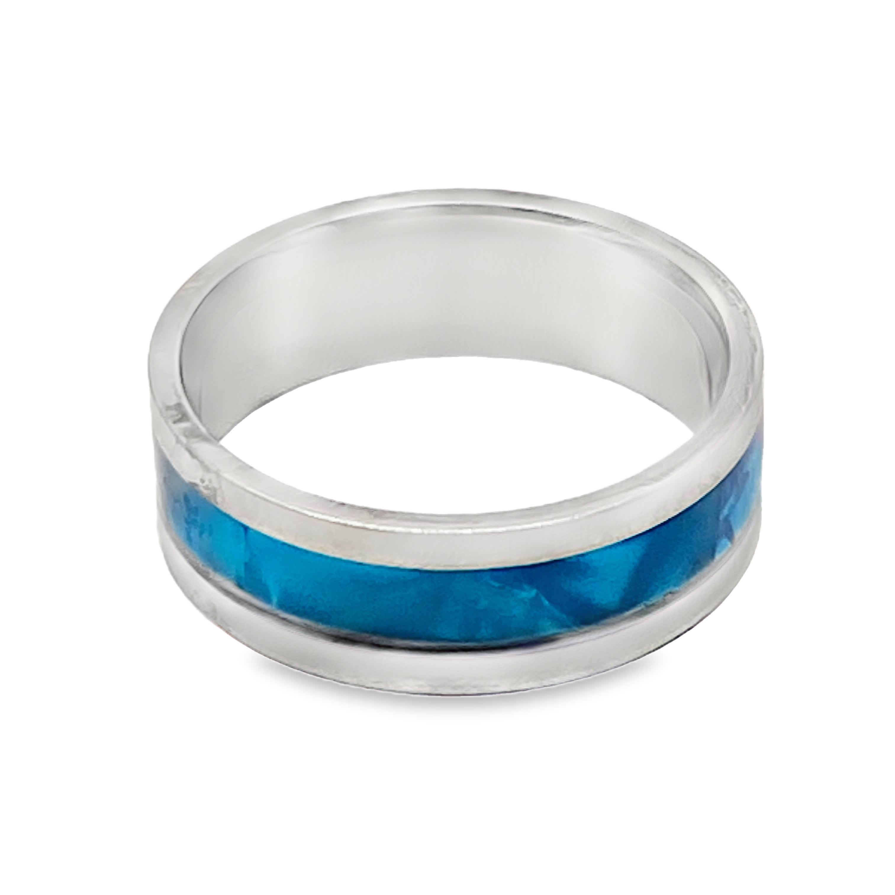 Pierścionek z okrągłym kaboszonem z turkusu