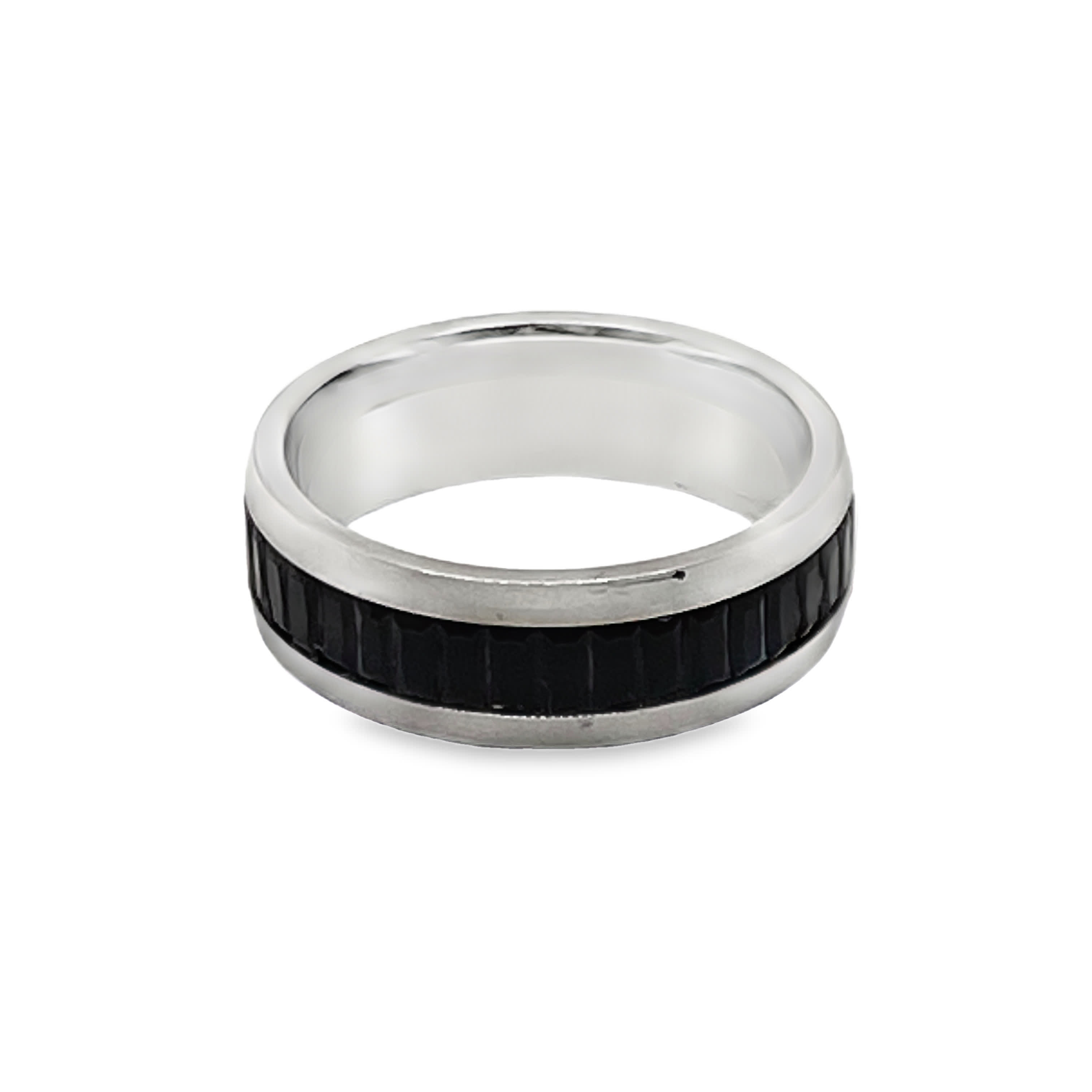 Współczesny pierścionek z kwadratowymi kamieniami onyksowymi