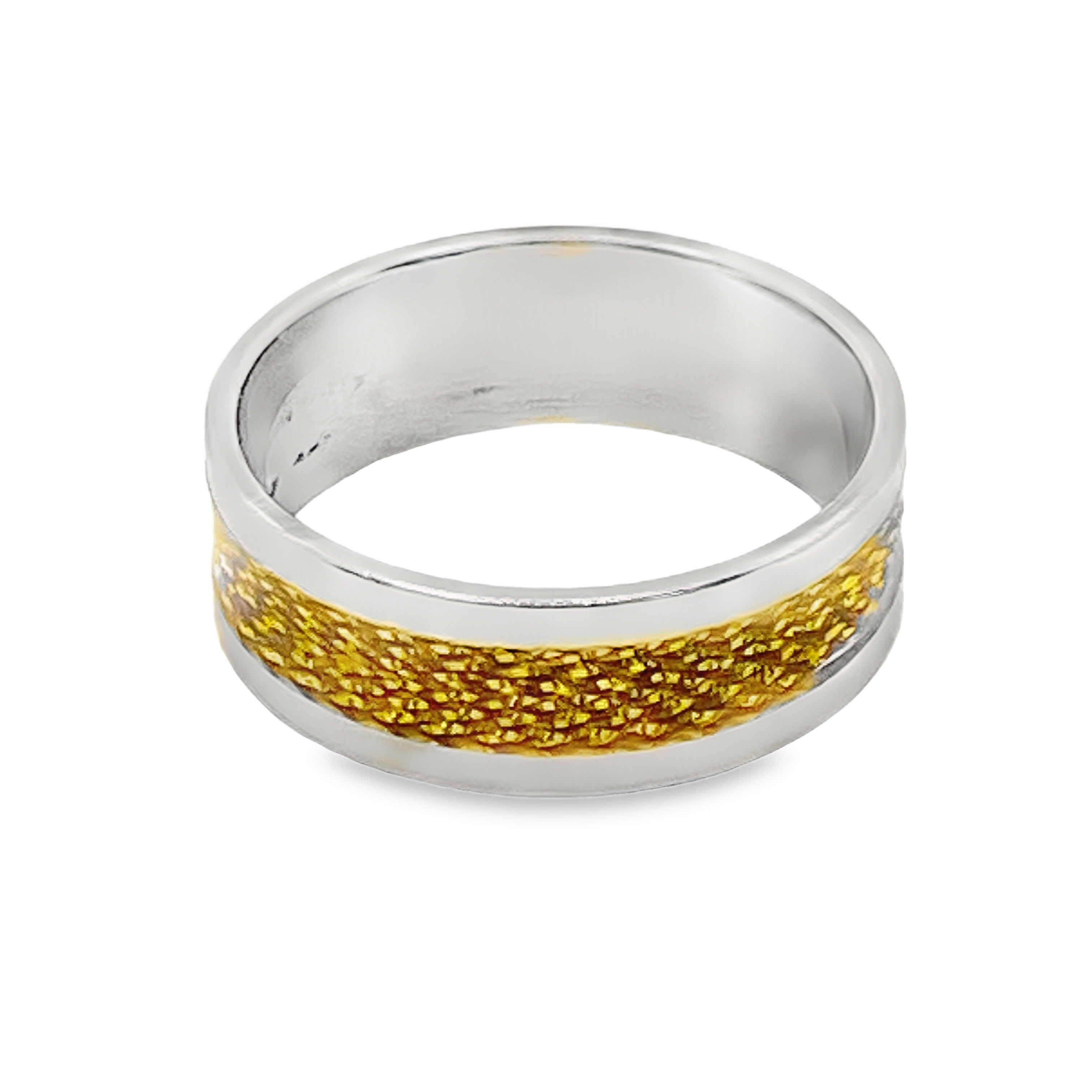 Posrebrzany pierścionek z onyksową intarsją szlifowaną schodkowo