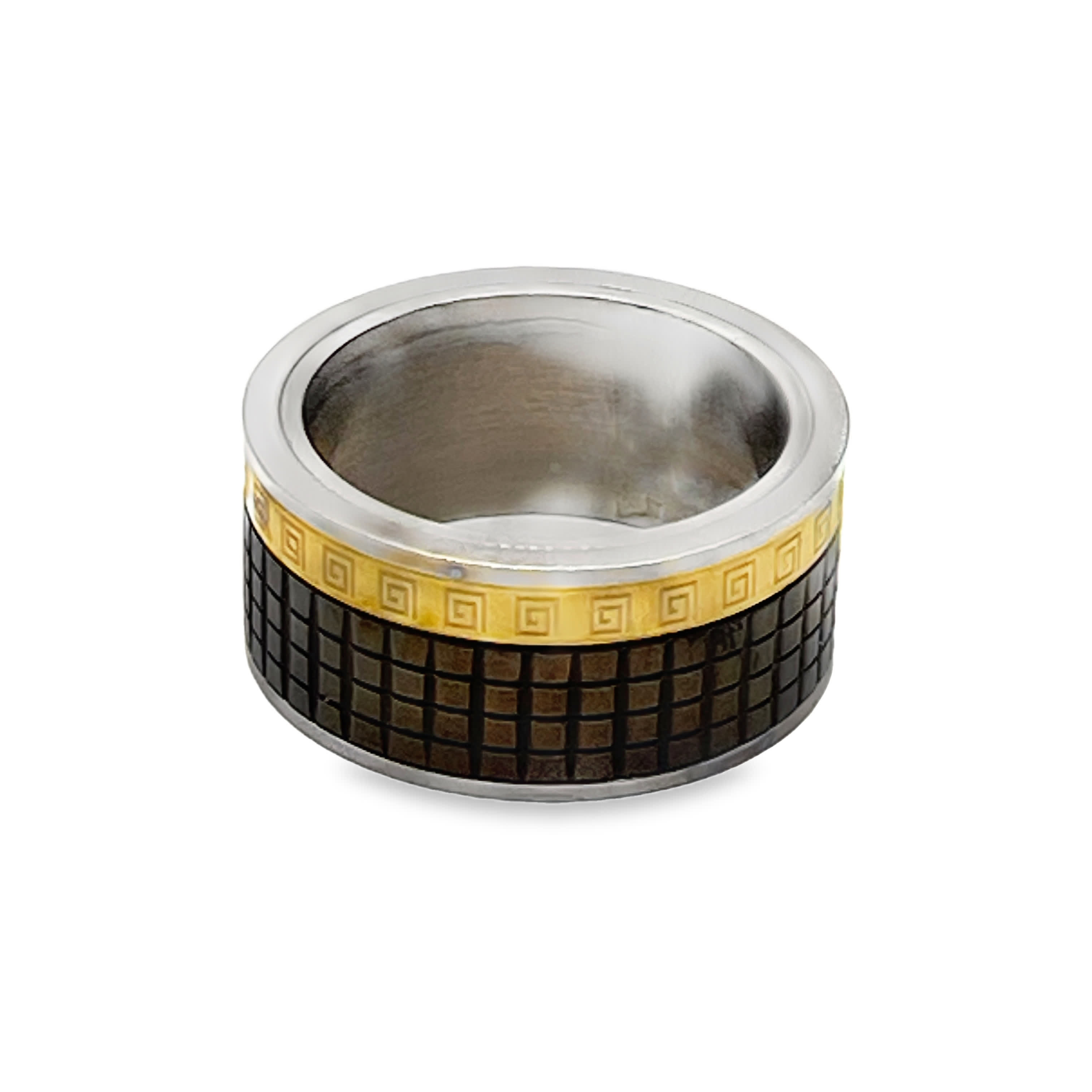 Posrebrzany pierścionek z geometrycznym obrączką