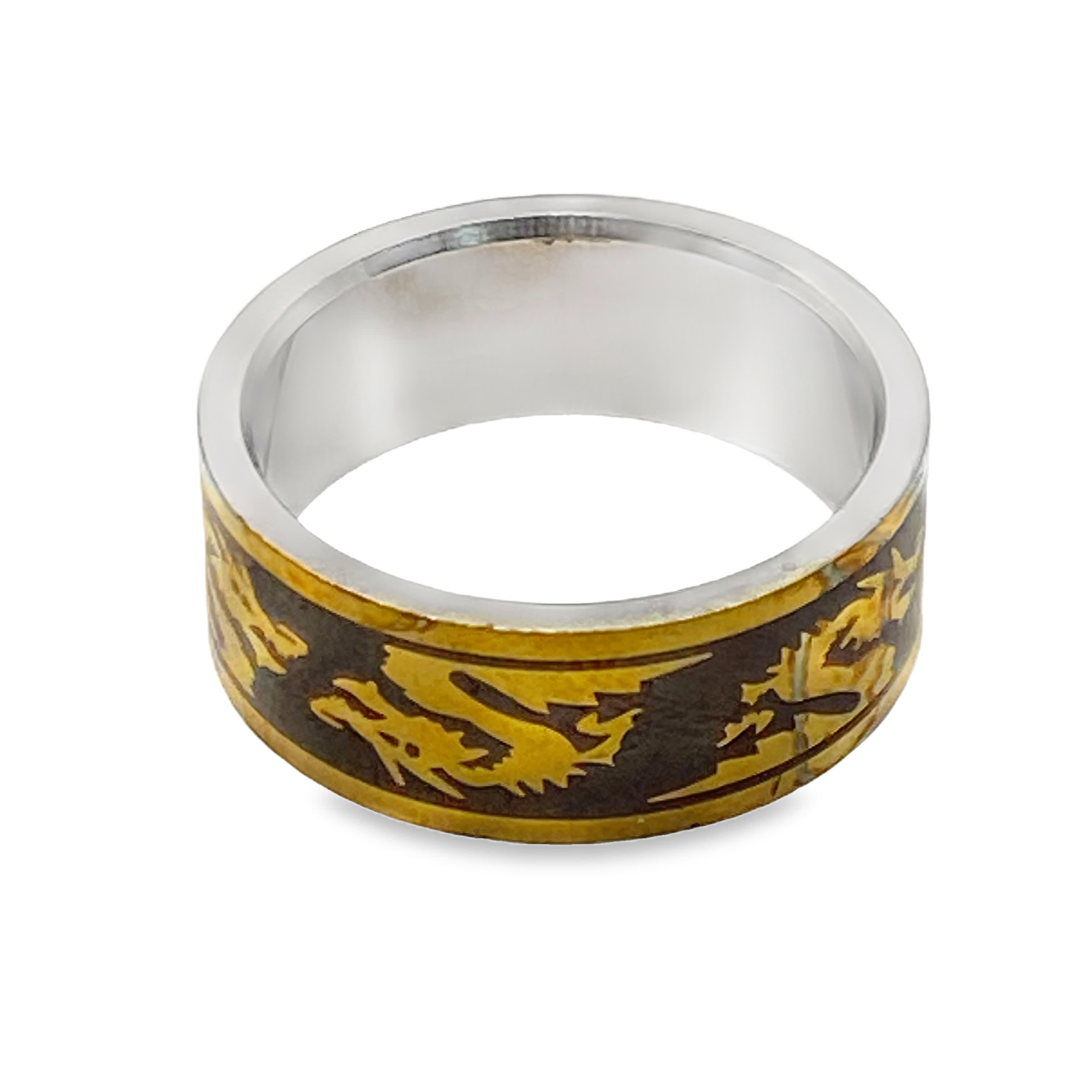 Posrebrzany pierścionek z geometrycznym obrączką