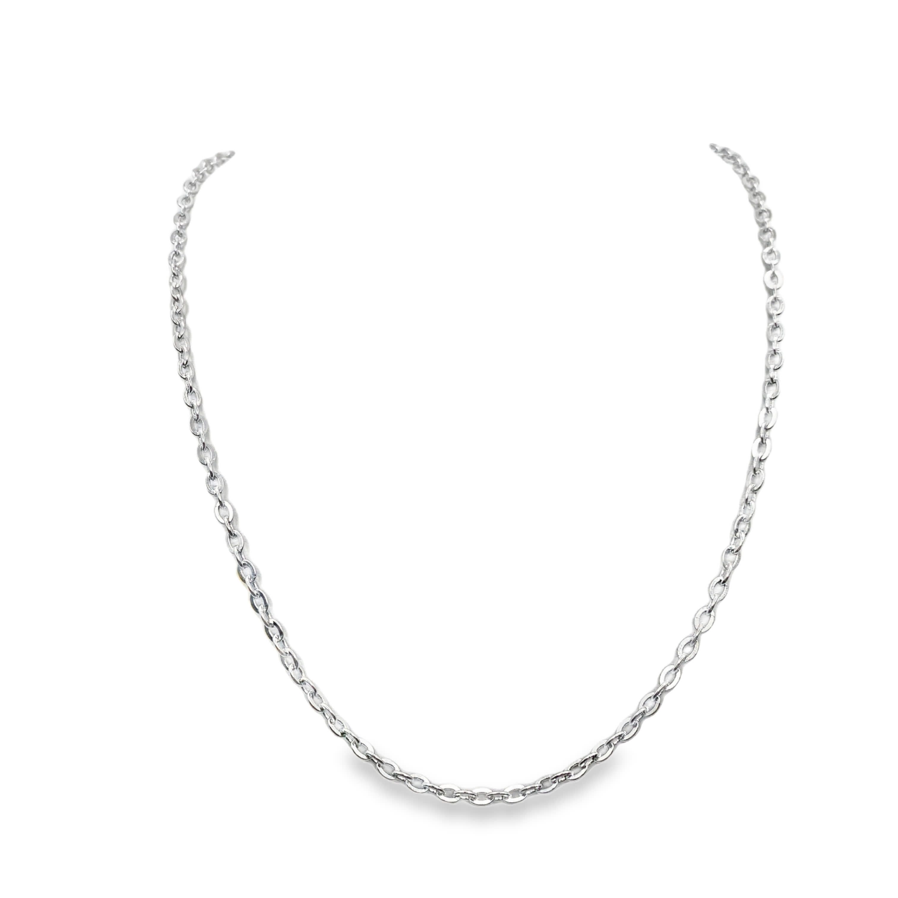 Elegancki naszyjnik z łańcuszkiem ze posrebrzanej stali