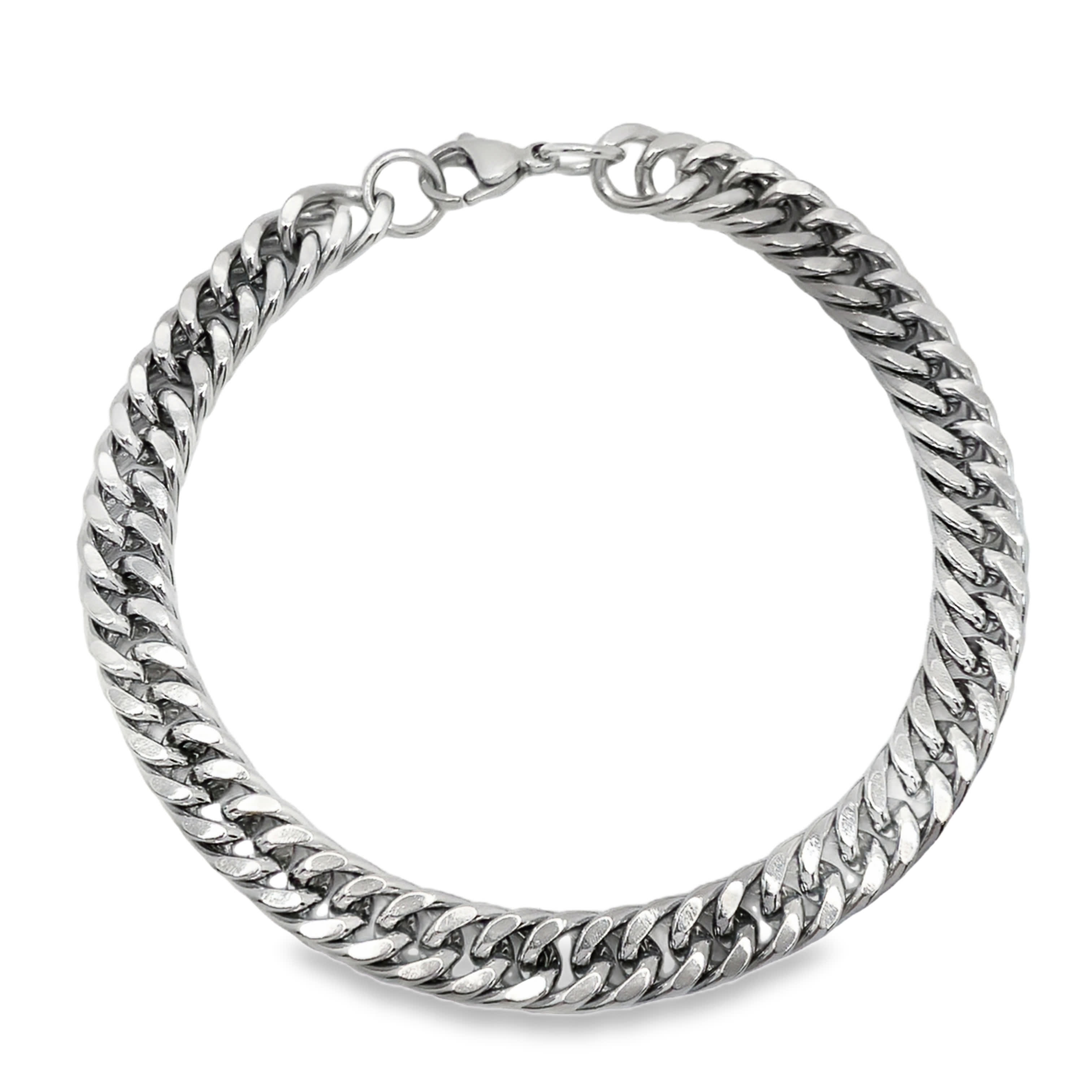 Elegancka posrebrzana bransoletka łańcuszkowa