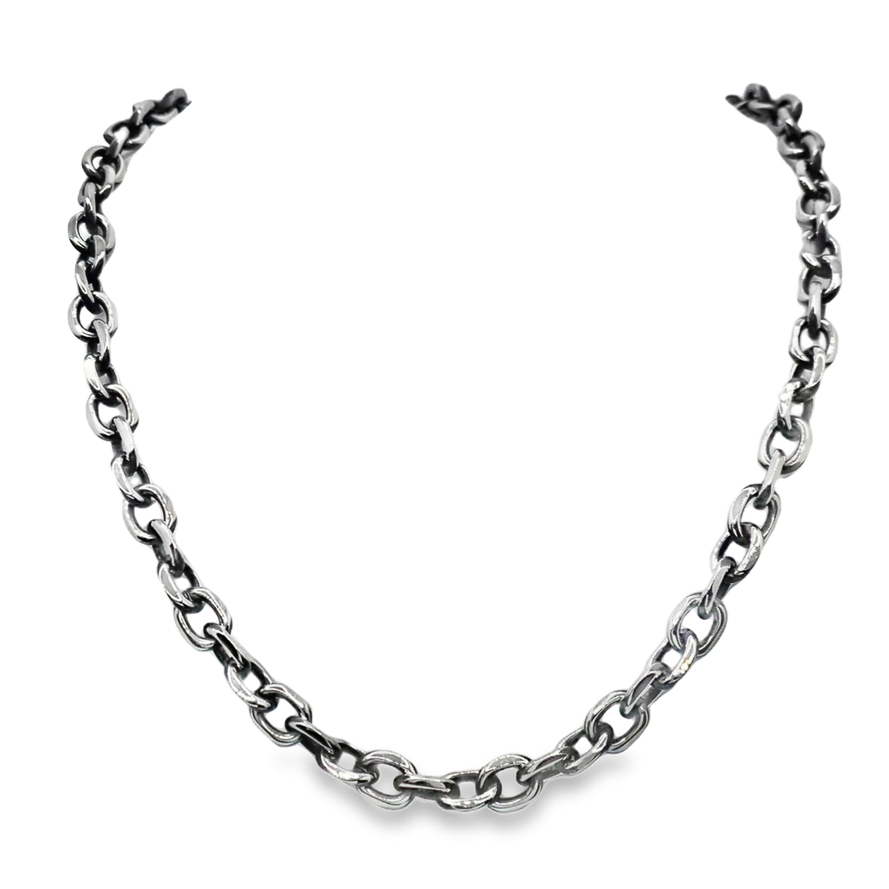 Naszyjnik z łańcuszkiem ze posrebrzanej stali