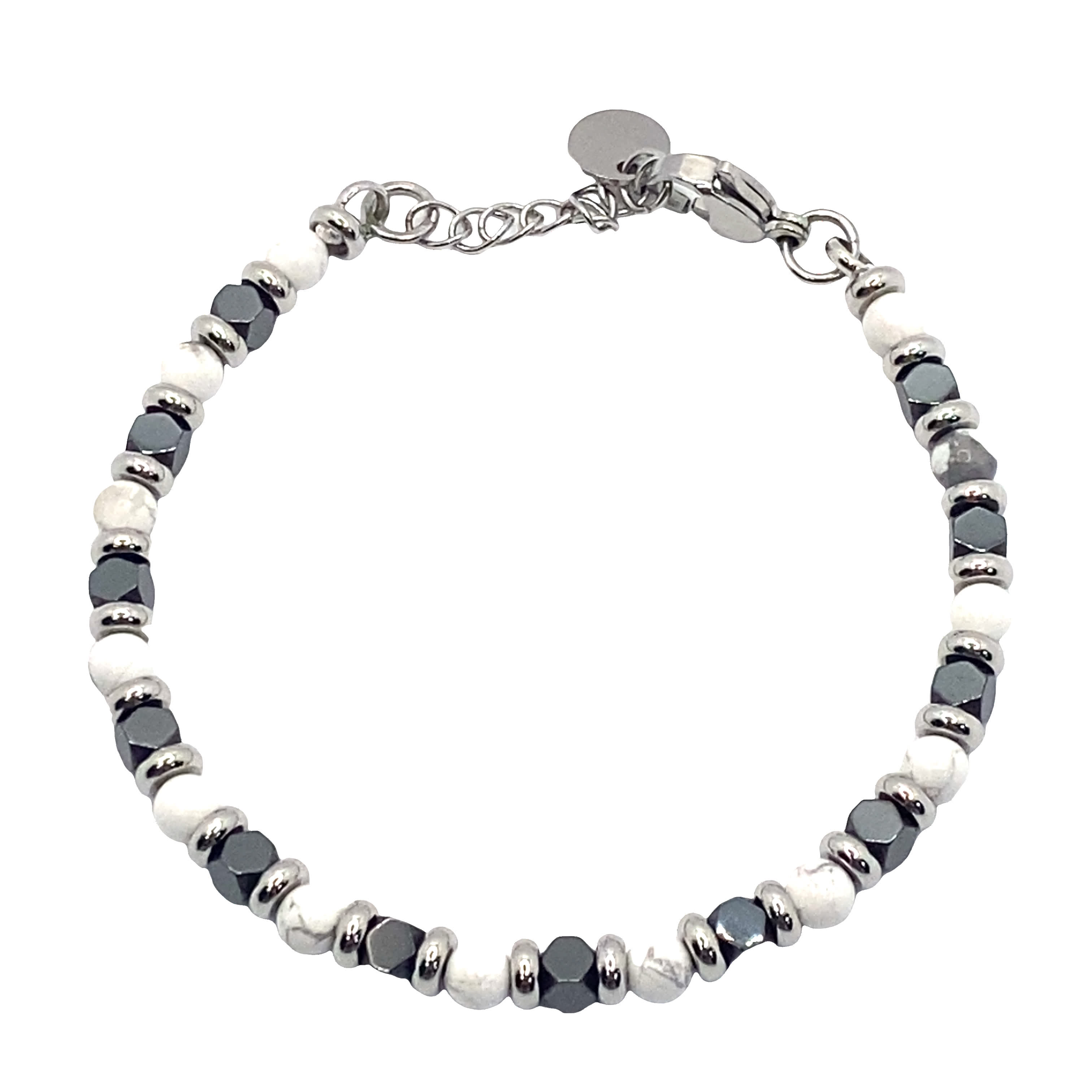 Elegancka posrebrzana bransoletka z koralikami