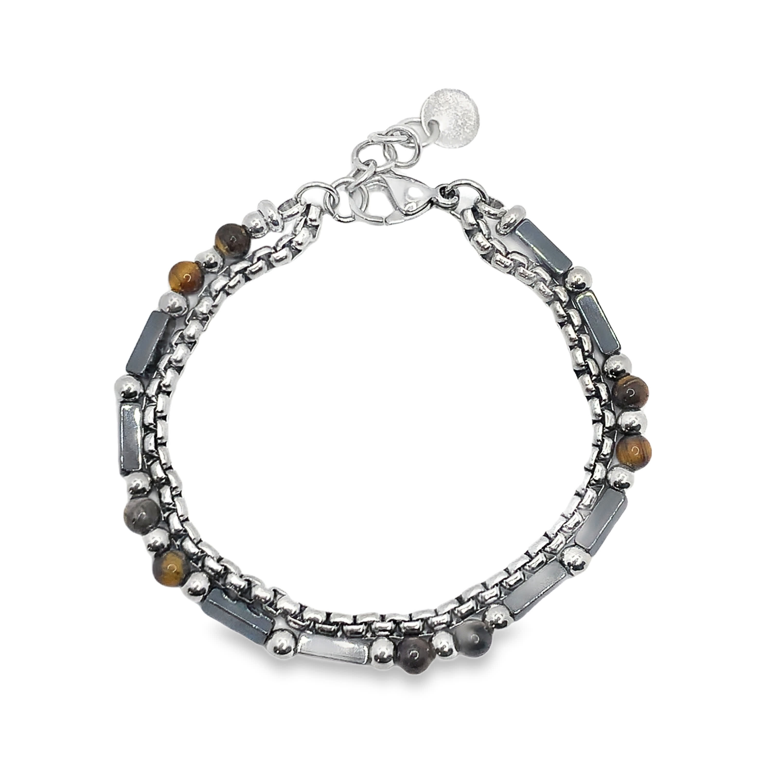 Nowoczesna posrebrzana bransoletka łańcuszkowa