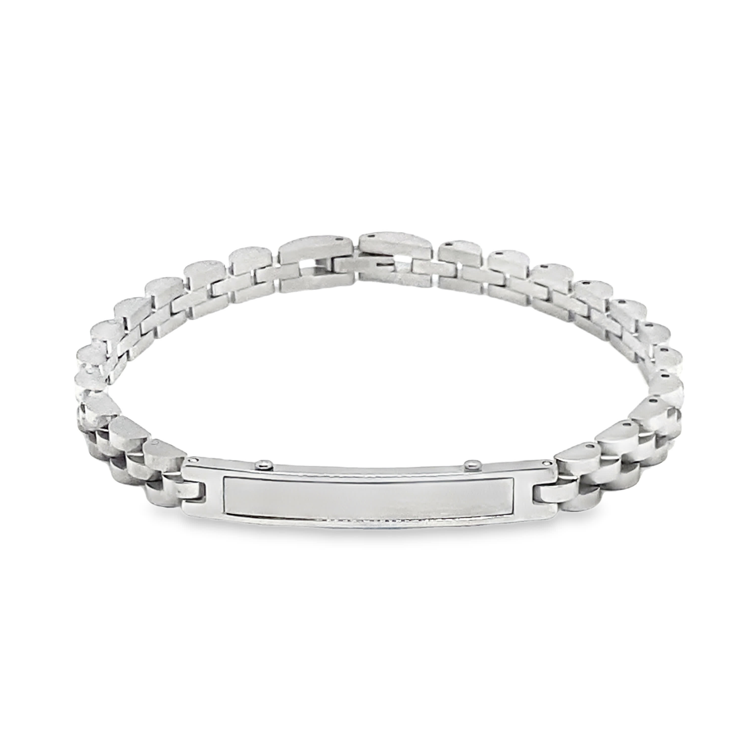 Elegancka bransoletka z łańcuszkiem ze posrebrzanej stali i białego złocona